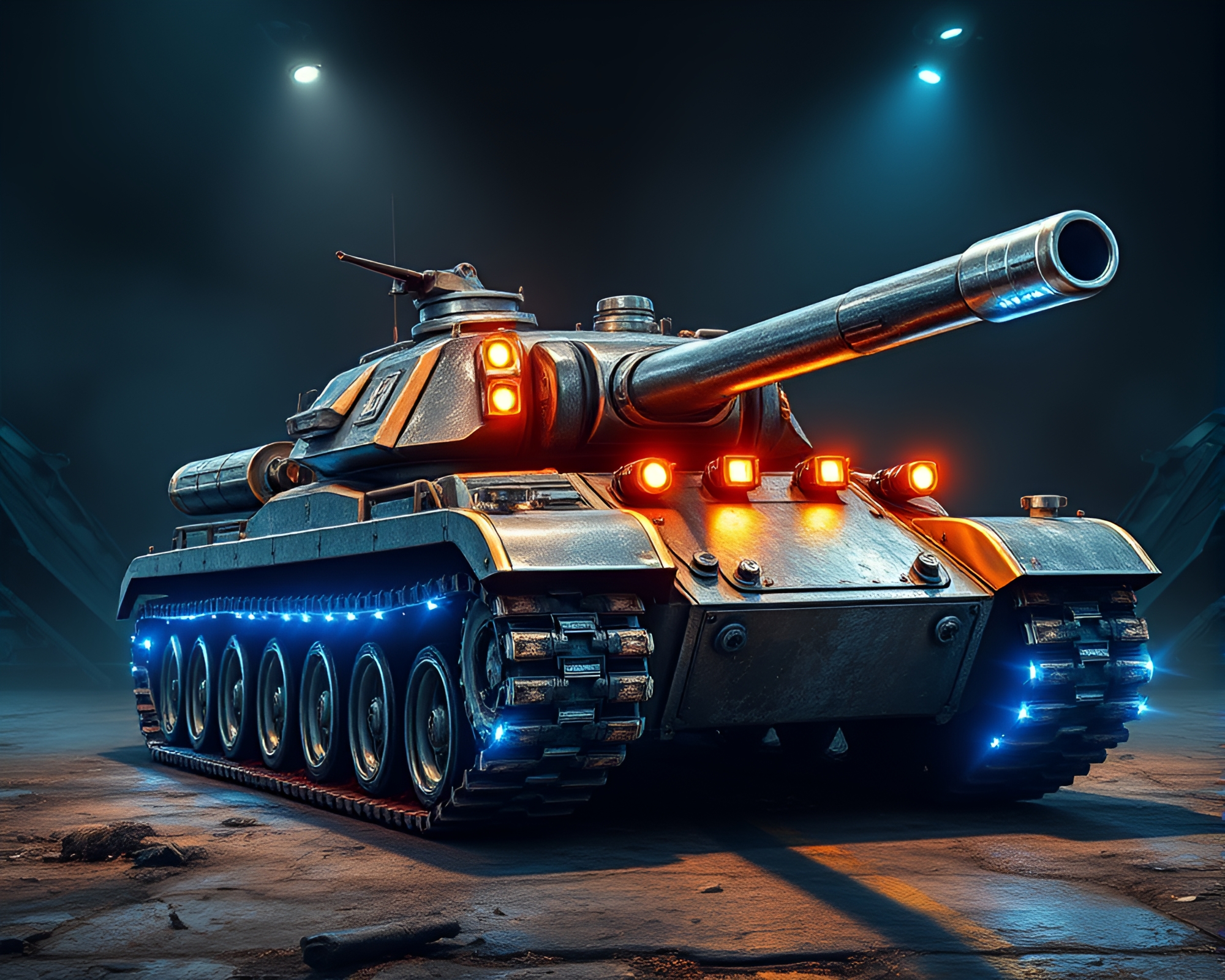 Armored Tank with Silver Leaf Accents – free AI stock image