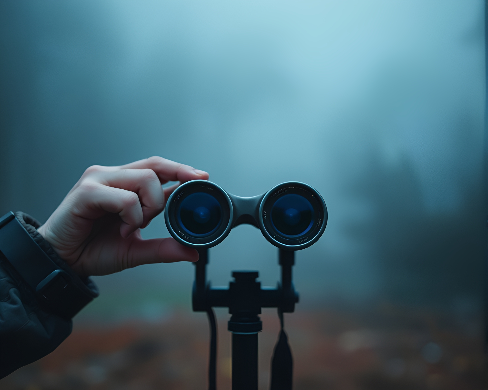 Surreal Binoculars Chalk Art Scene – free AI stock image