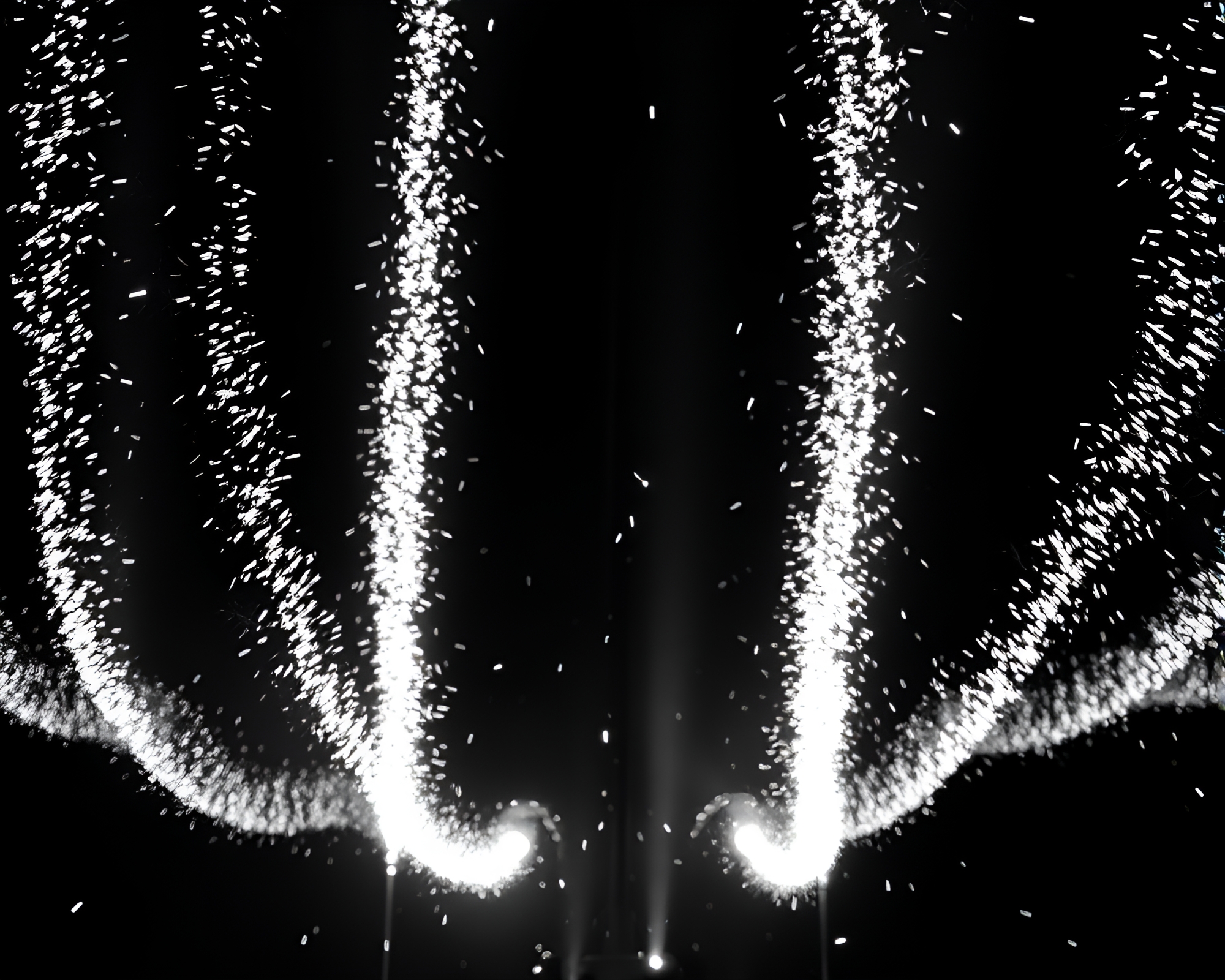 Ethereal Holographic Operatic Performance in Monochrome Sparkler Glow – free AI stock image