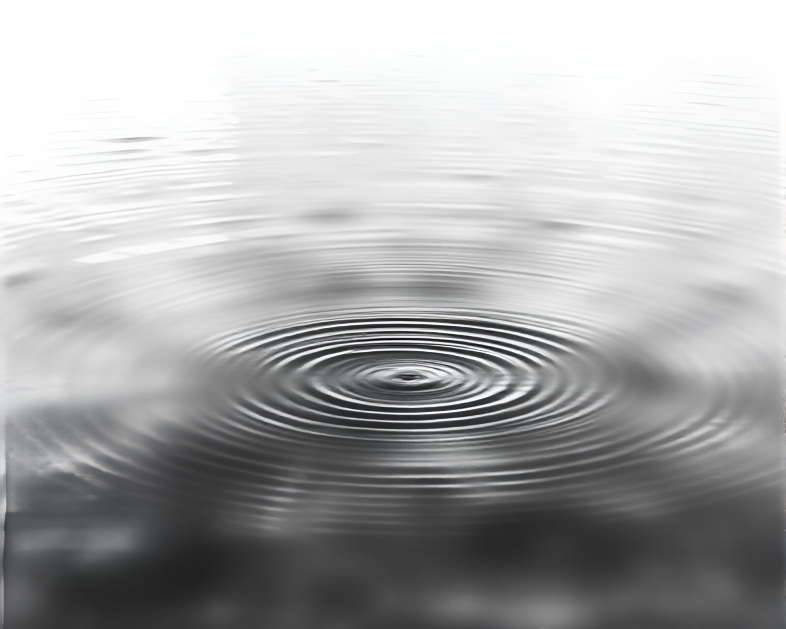 Bluish haze envelops intricate ink calligraphy reflecting in water