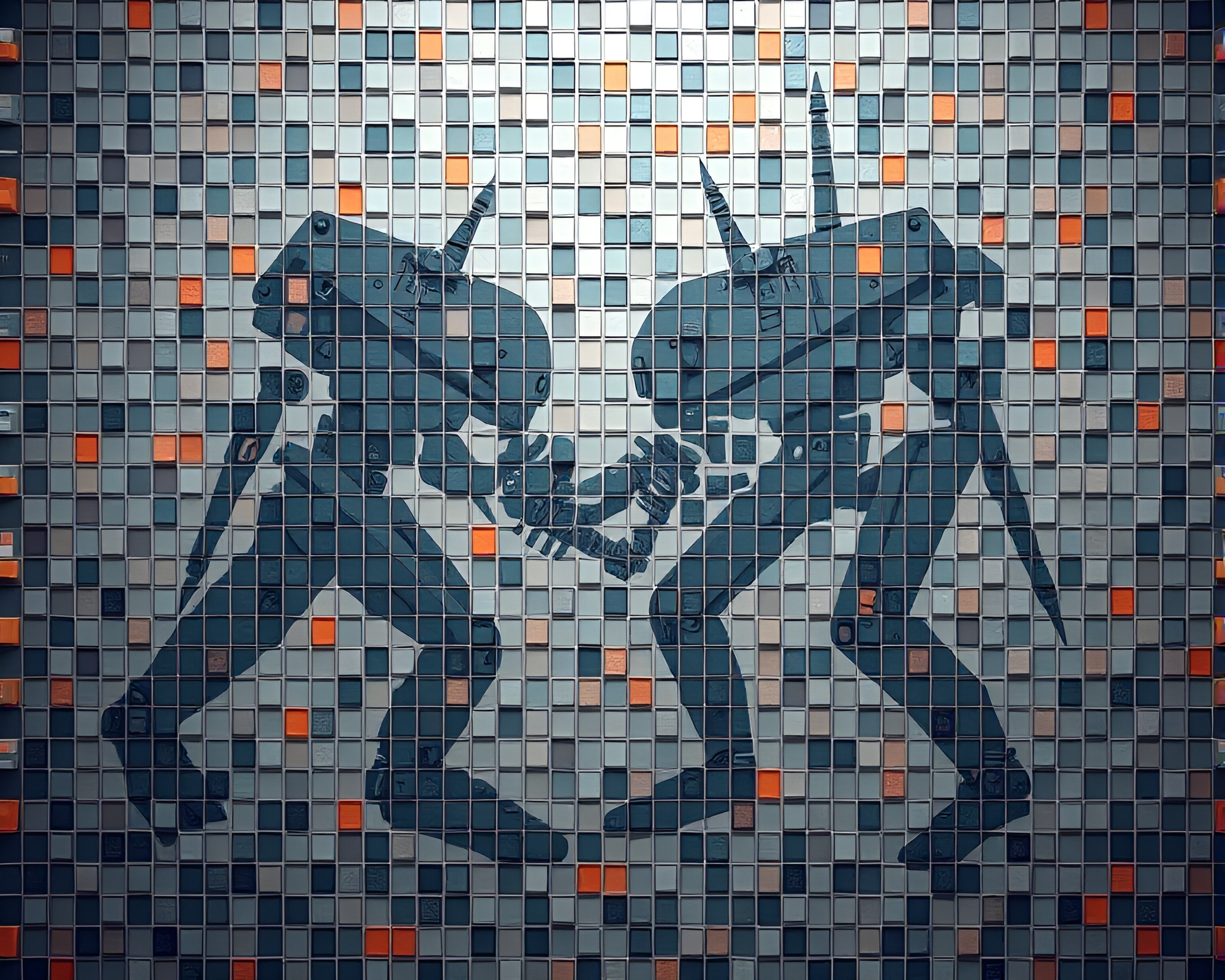 Battle Mech Mozaic Masterpiece – free AI stock image