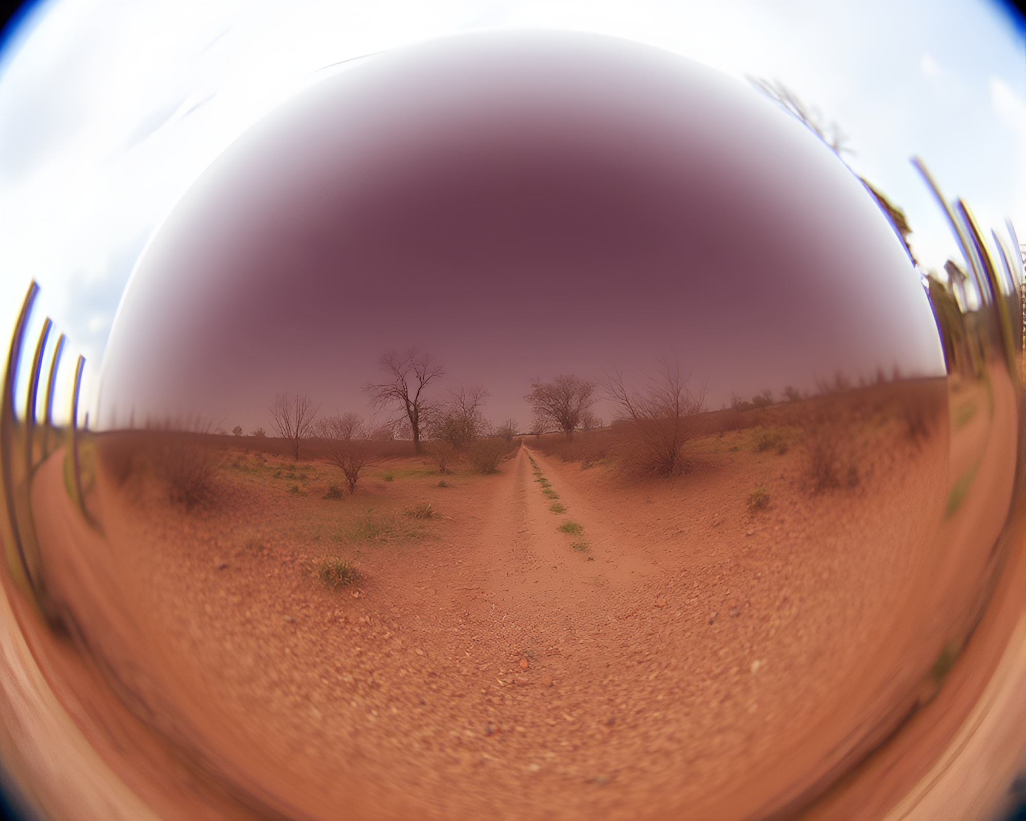 Surreal Baguette World with Fisheye Effect – free AI stock image