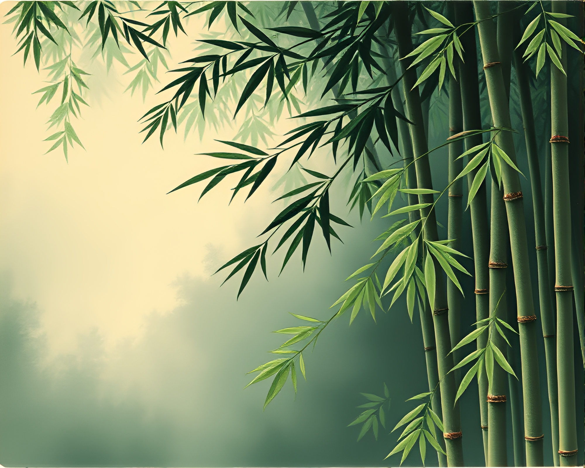 Bamboo Flute Serenity in Woodblock Dream – free AI stock image