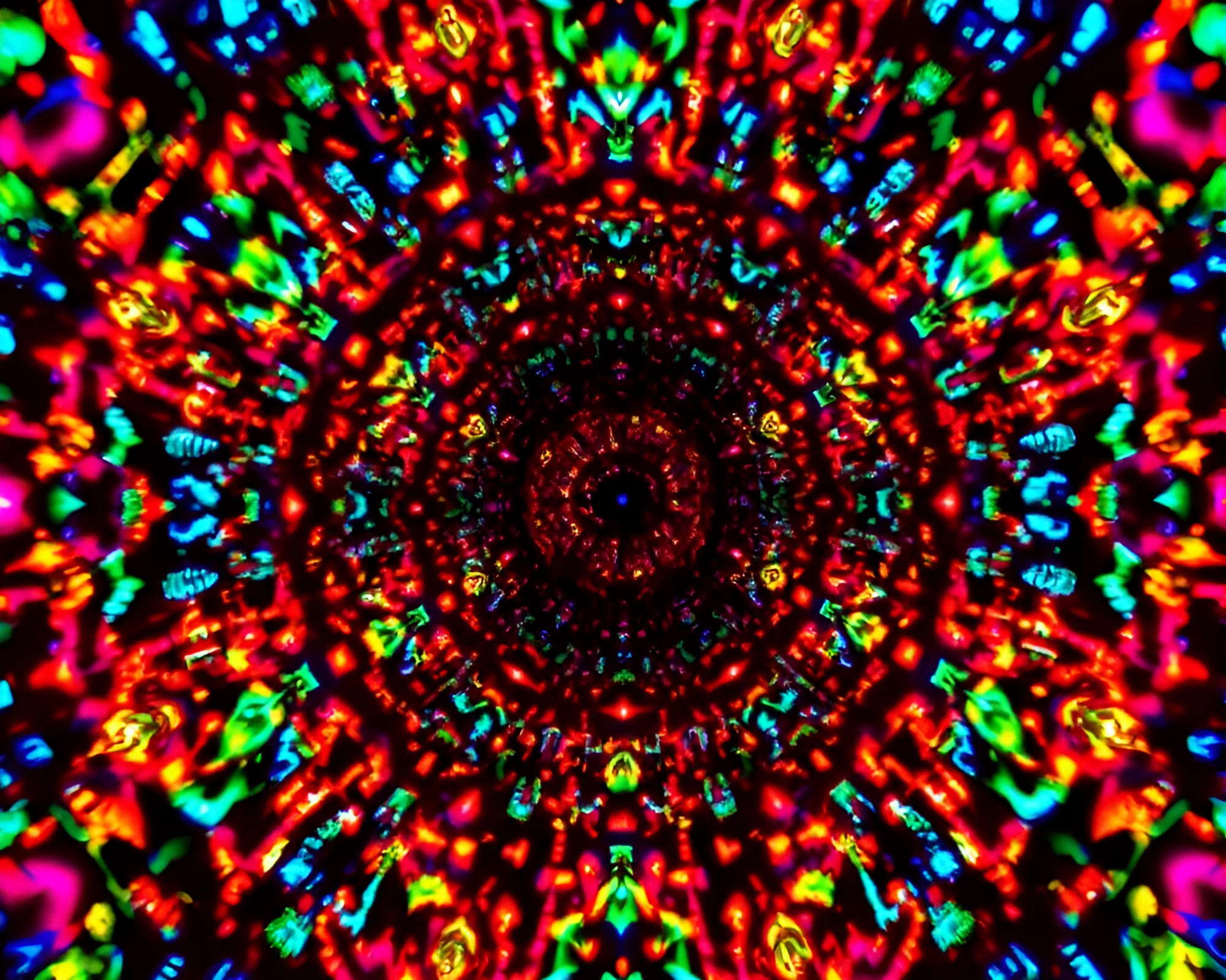 Kaleidoscope Binary Code Illuminated Dungeon Art – free AI stock image