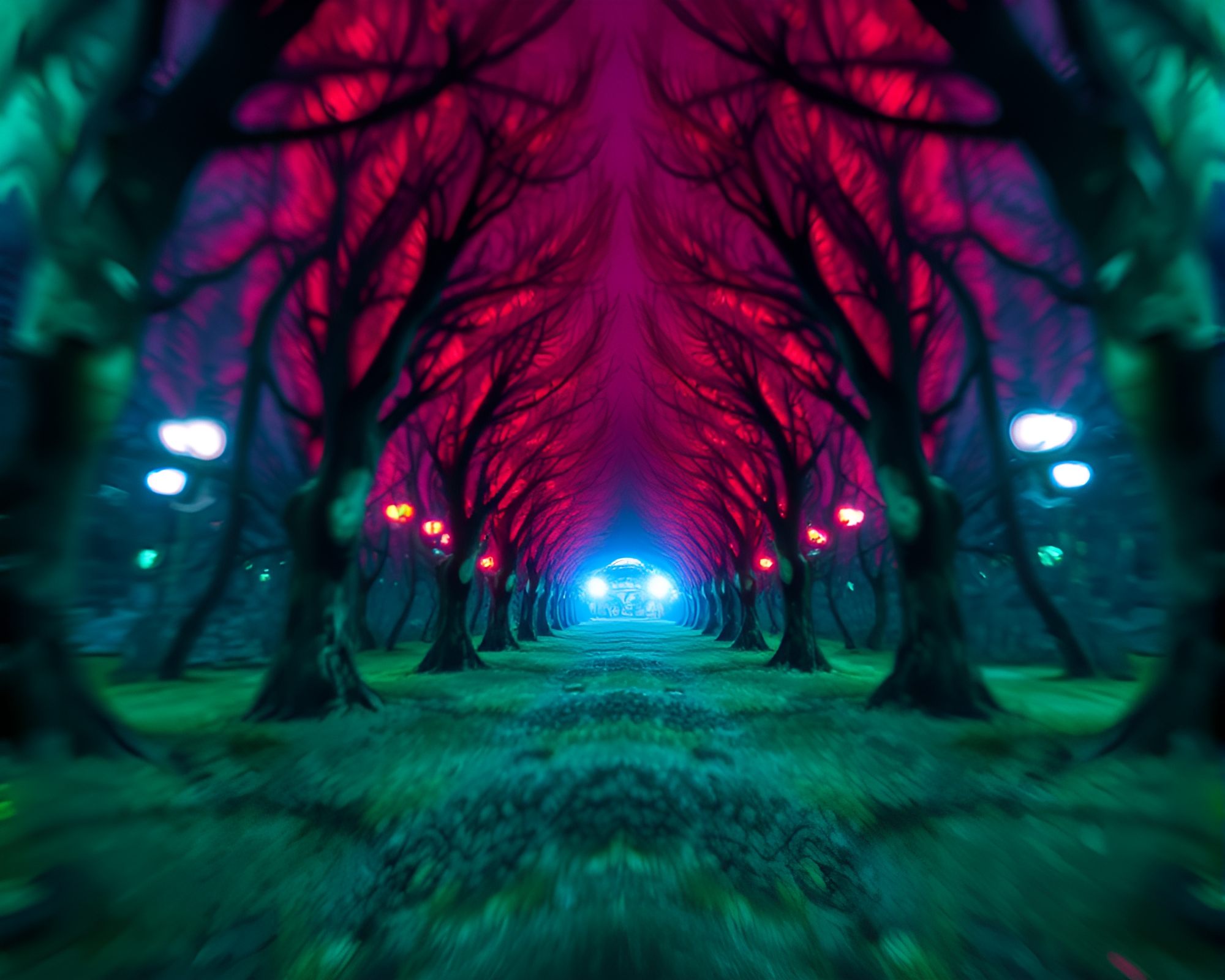 Ethereal Kaleidoscope: Necromantic Shades in Long Exposure – free AI stock image