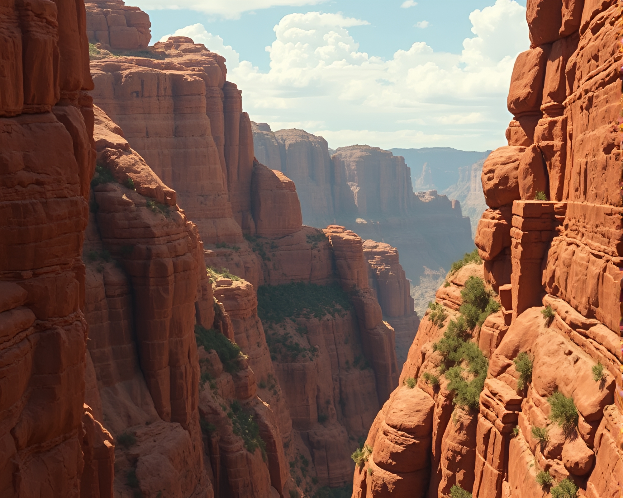 Canyon Rust Glass Bridge Close-Up View – free AI stock image