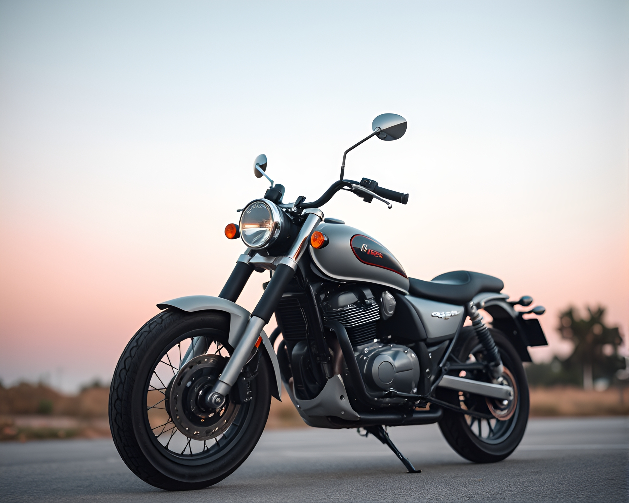 Motorcycle Rider in Muted Pastels Flat Design – free AI stock image
