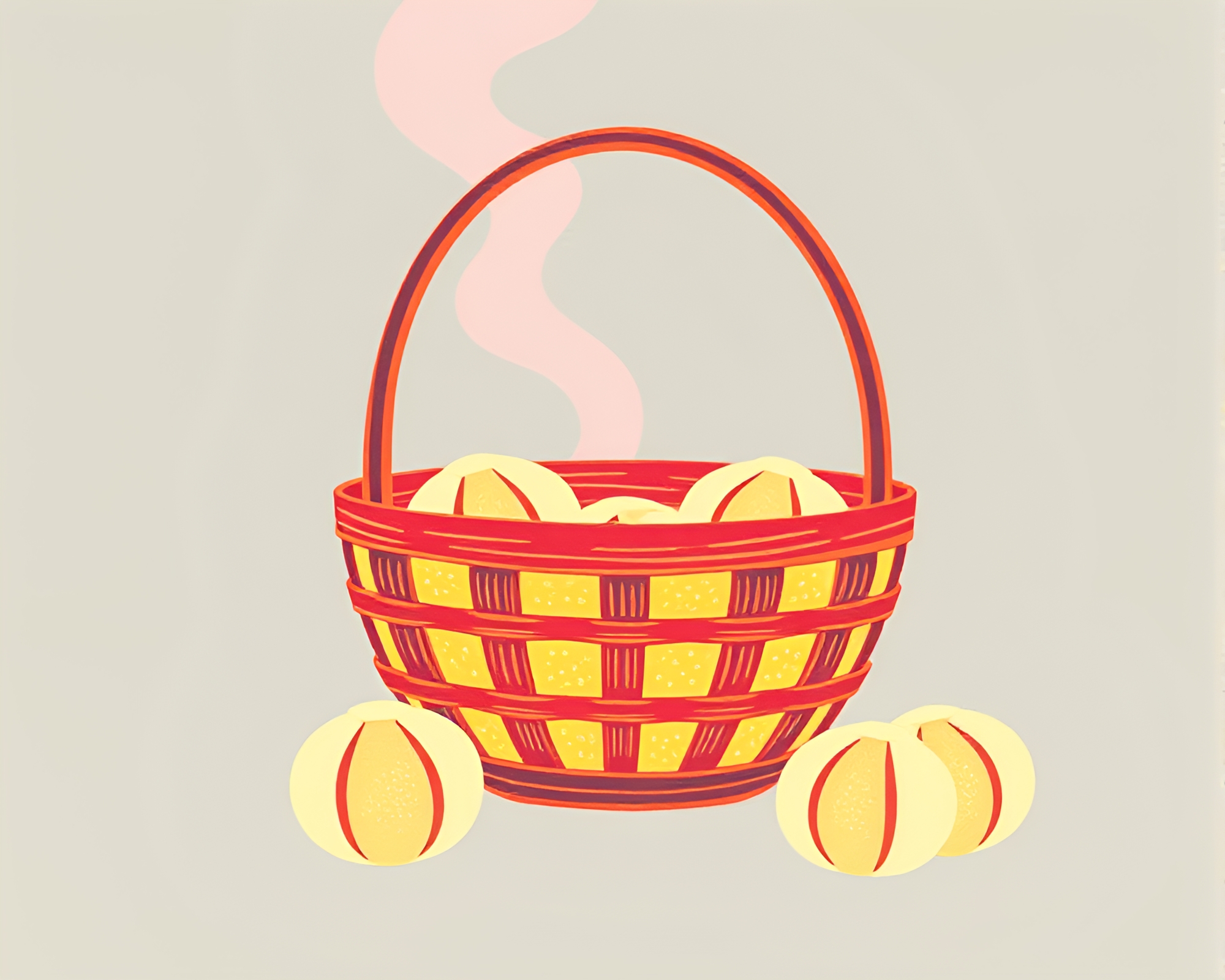 Pastel Dim Sum Basket with Film Burn Aesthetic – free AI stock image
