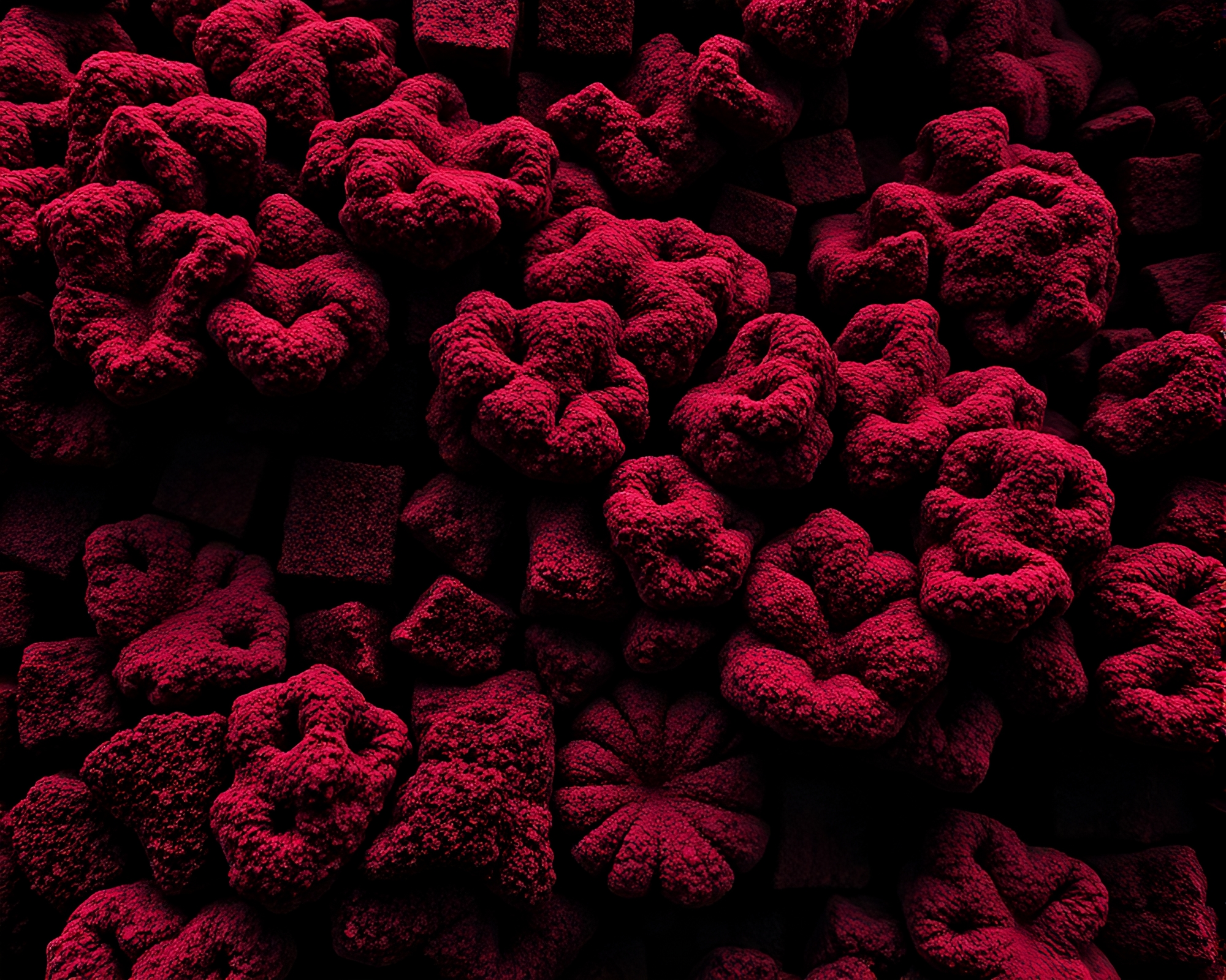 Monochrome Red Coral Reef Geometry – free AI stock image