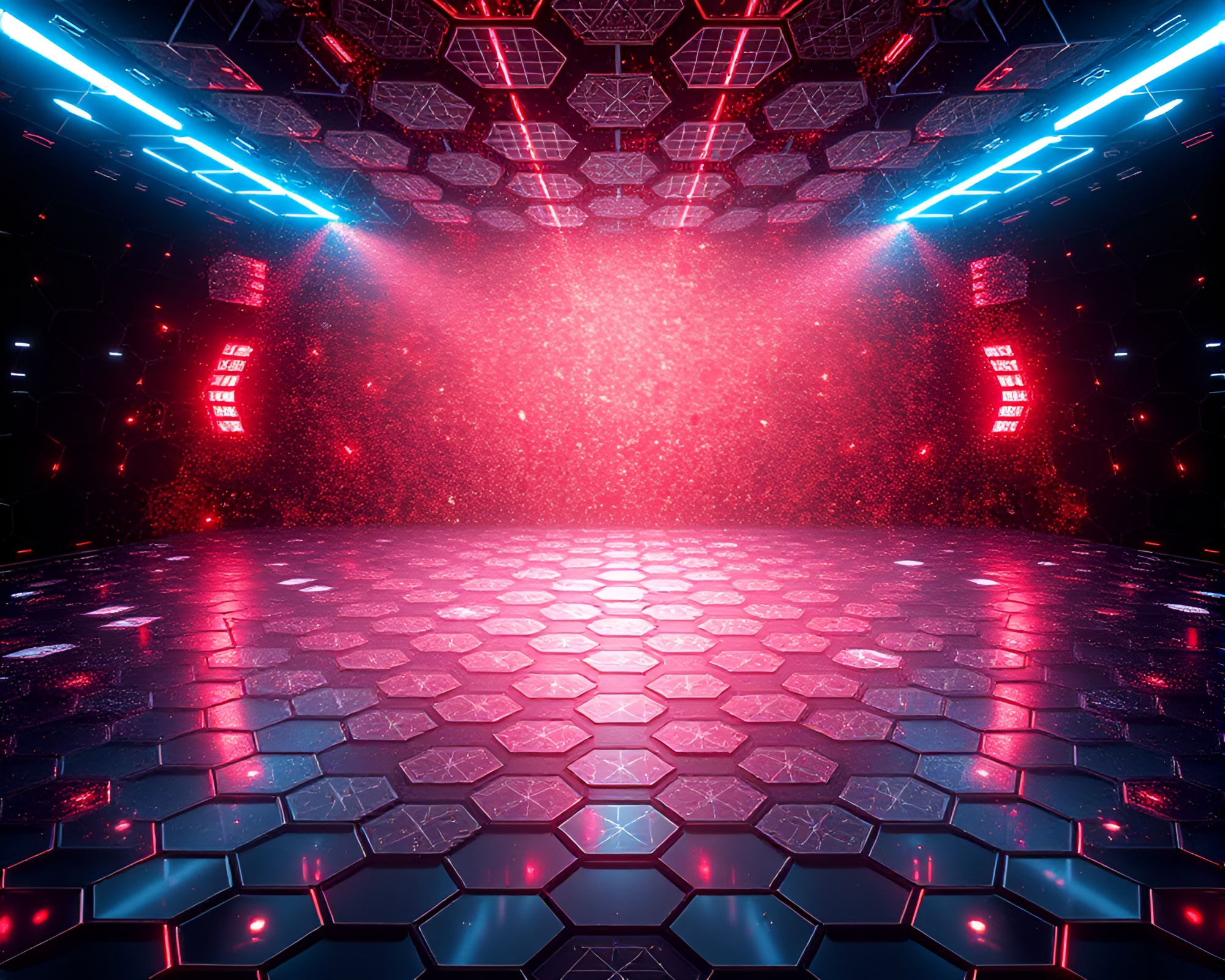 Cybernetic Augmented Reality Hexagonal Tiling Composition – free AI stock image