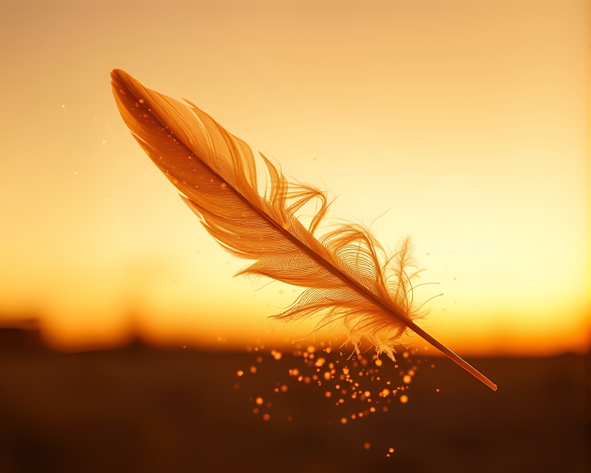Feather Dusting in Sunset Augmented Reality – free AI stock image