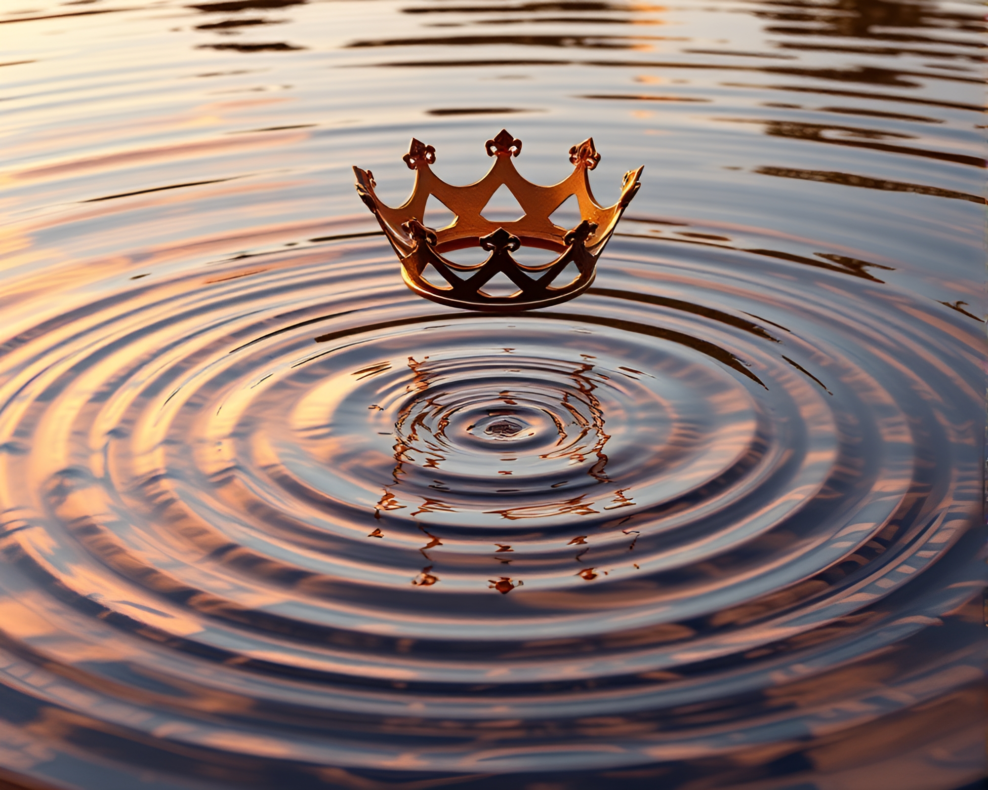 Crown Reflections: Burnt Orange Path Tracing Fantasy – free AI stock image