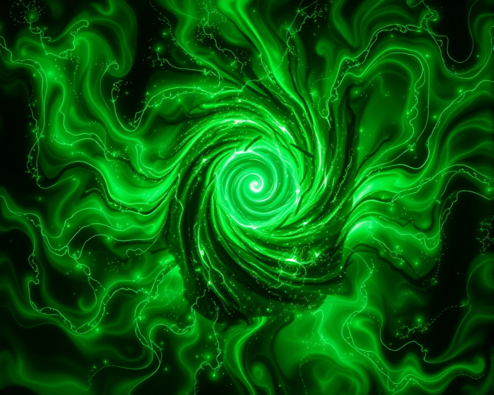 Enchanted Silk Kimono in Neon Vortex Twist – free AI stock image