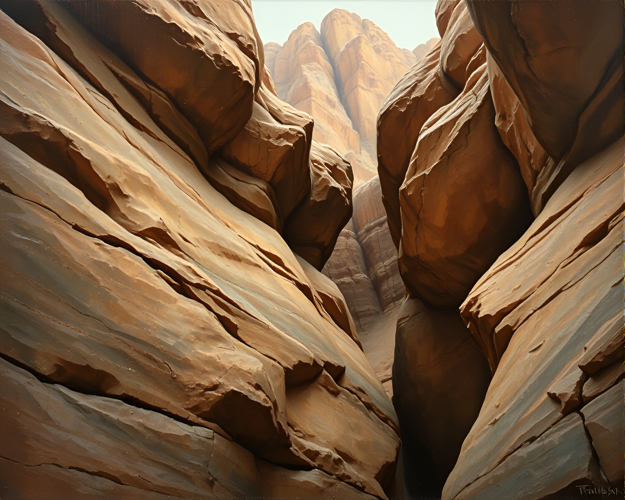 Acrylic Canyon: Savannah Golds Photorealistic Spatters – free AI stock image