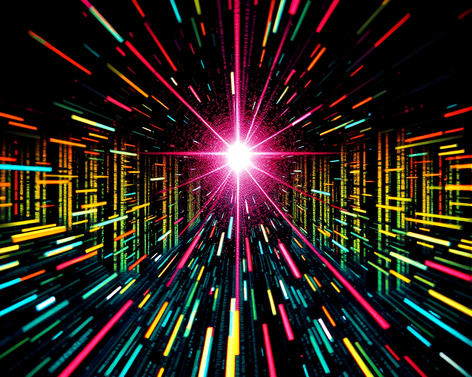 Halftone Grid Digital Glitch Lens Flare Drawing – free AI stock image