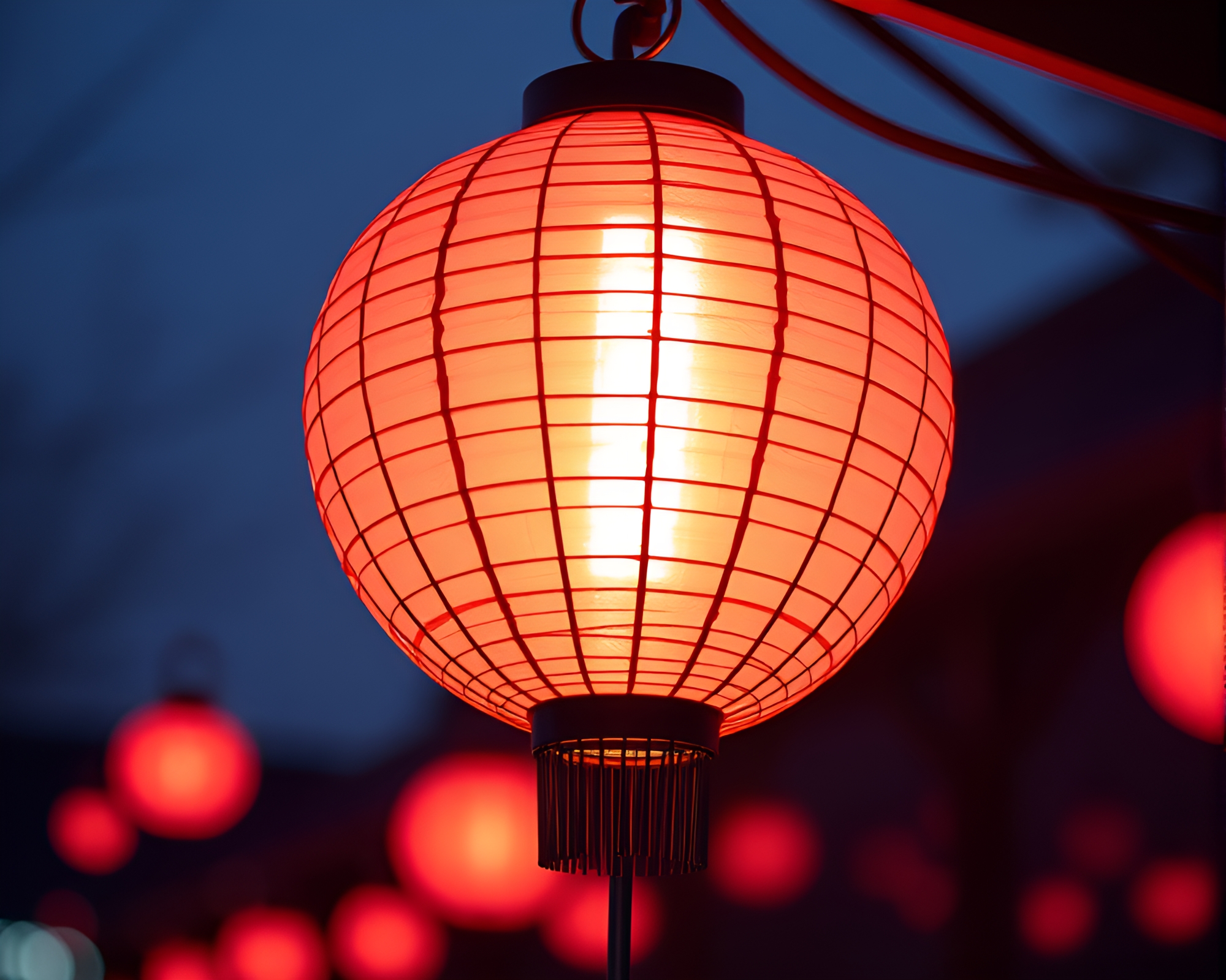 Chromatic Aberration in Rose Gold Lantern Toon Scene – free AI stock image