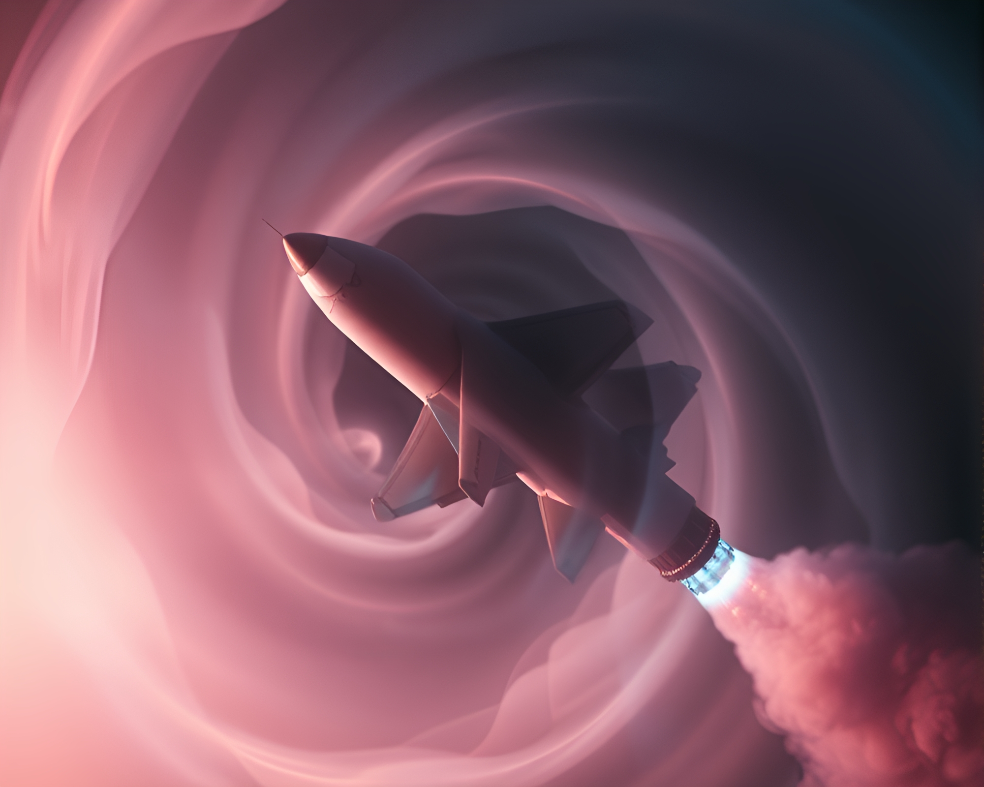 Space Shuttle Smoke Plume Double Exposure – free AI stock image