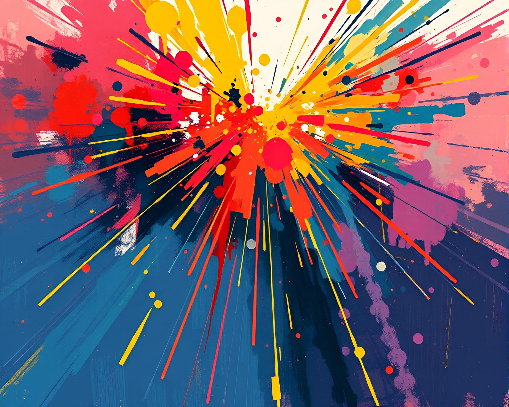 Abstract Fashion Illustration with Bursting Starburst Colors – free AI stock image