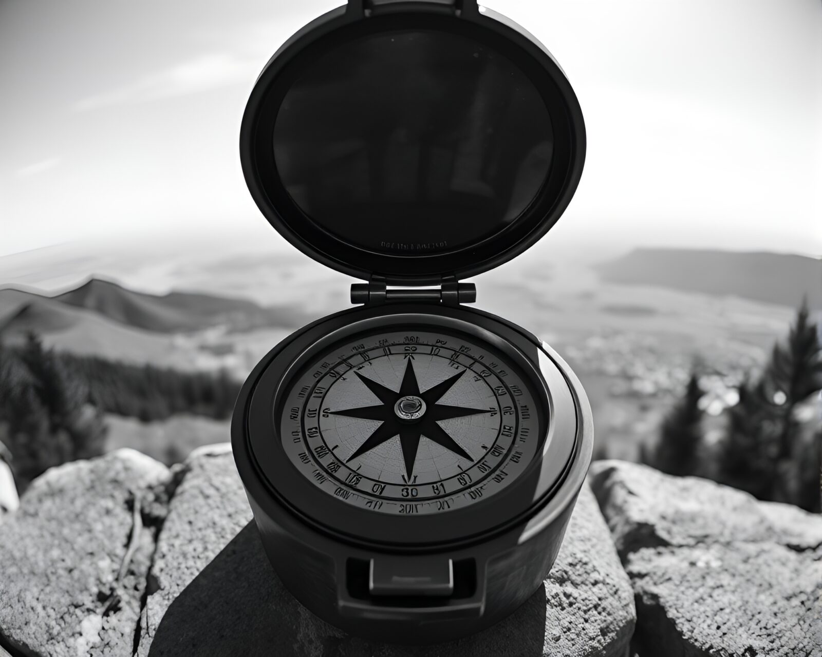 Pocket sundial centered in a monochrome amethyst environment