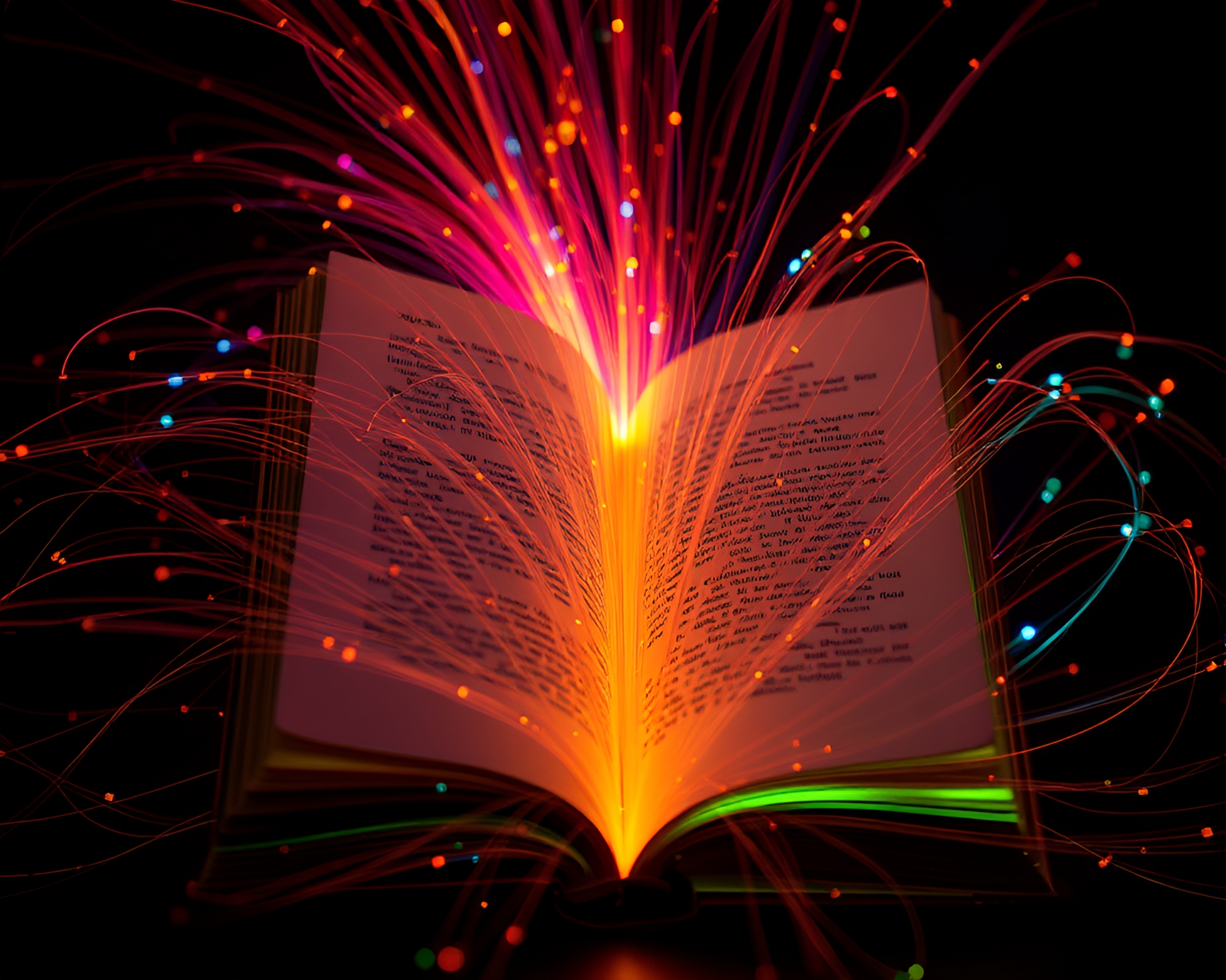 Fiber Optic Glitch of Edgar Allan Poe’s Book – free AI stock image
