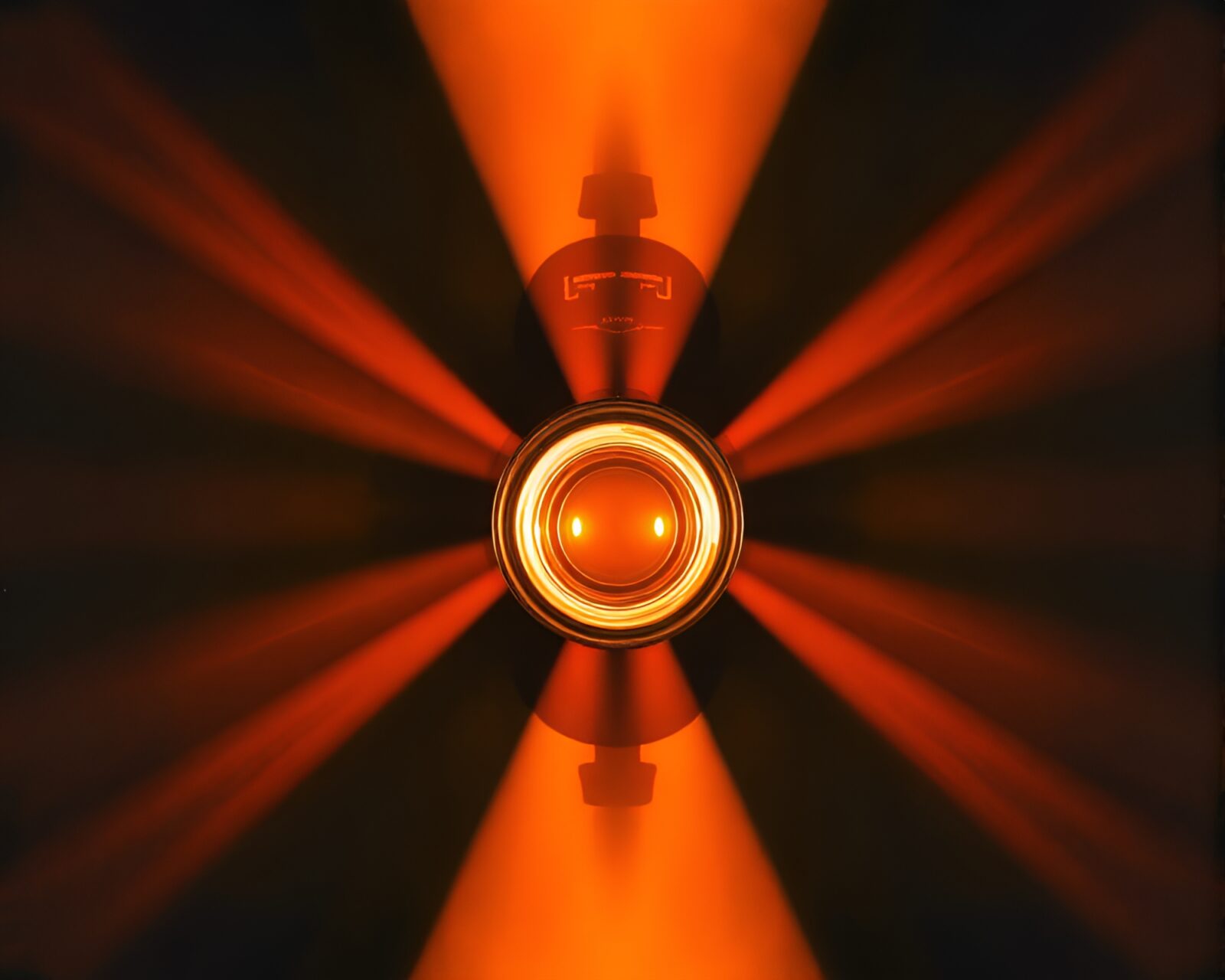 Elegant symmetrical composition of camera with dramatic lighting setting
