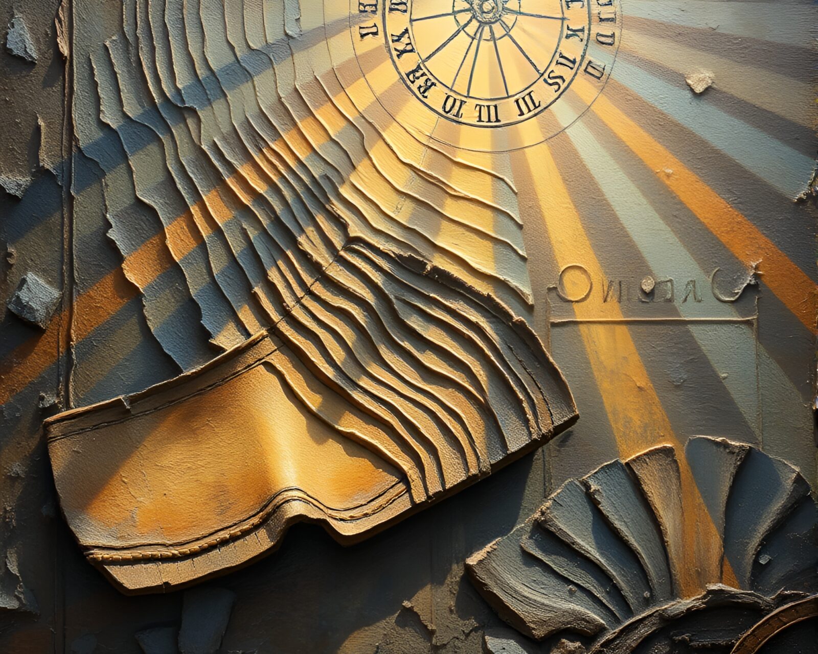 Vibrant oil impasto ridges in fresco painting style