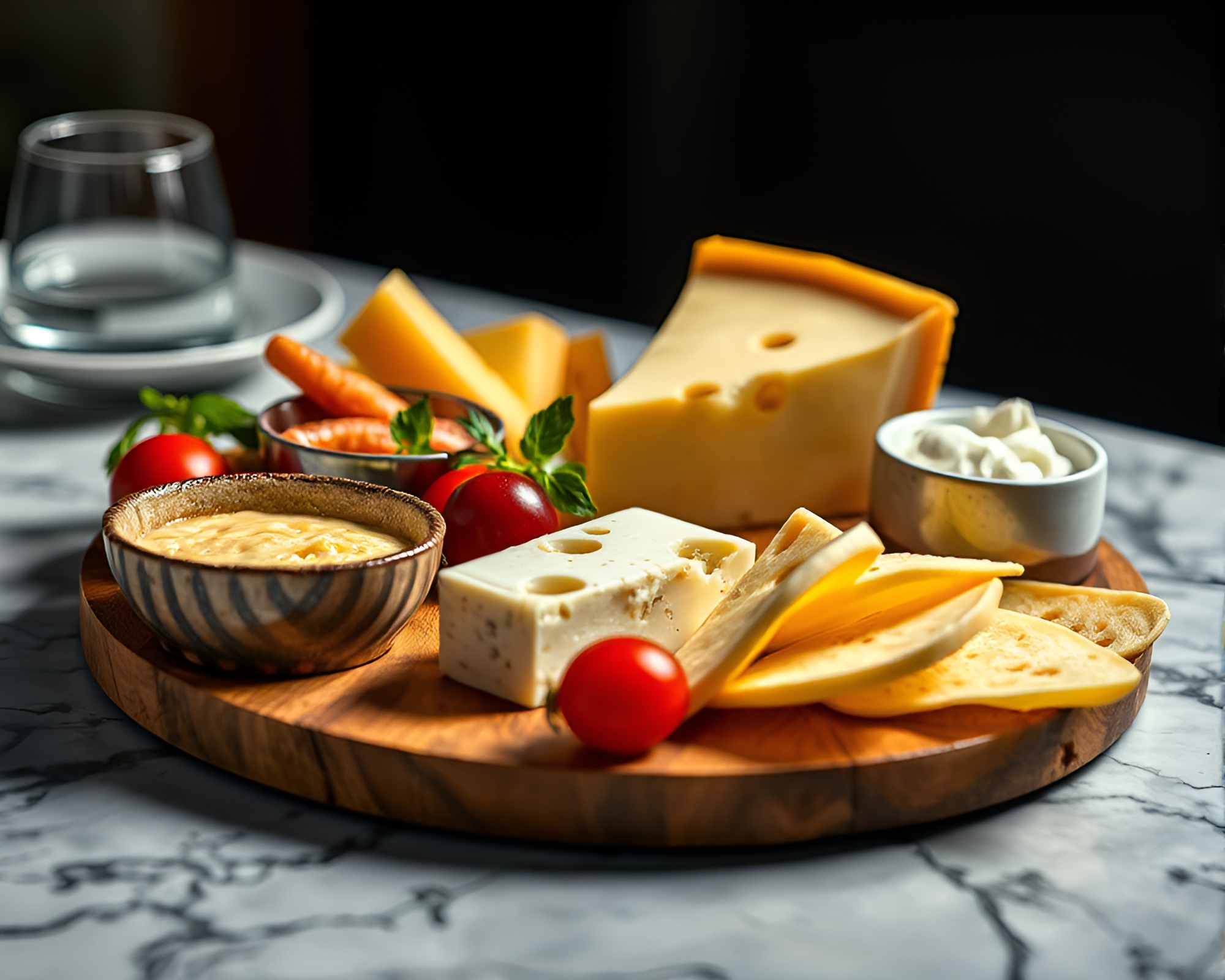 Cheese Platter Mountain in Hyper-Saturated Wonderland – free AI stock image