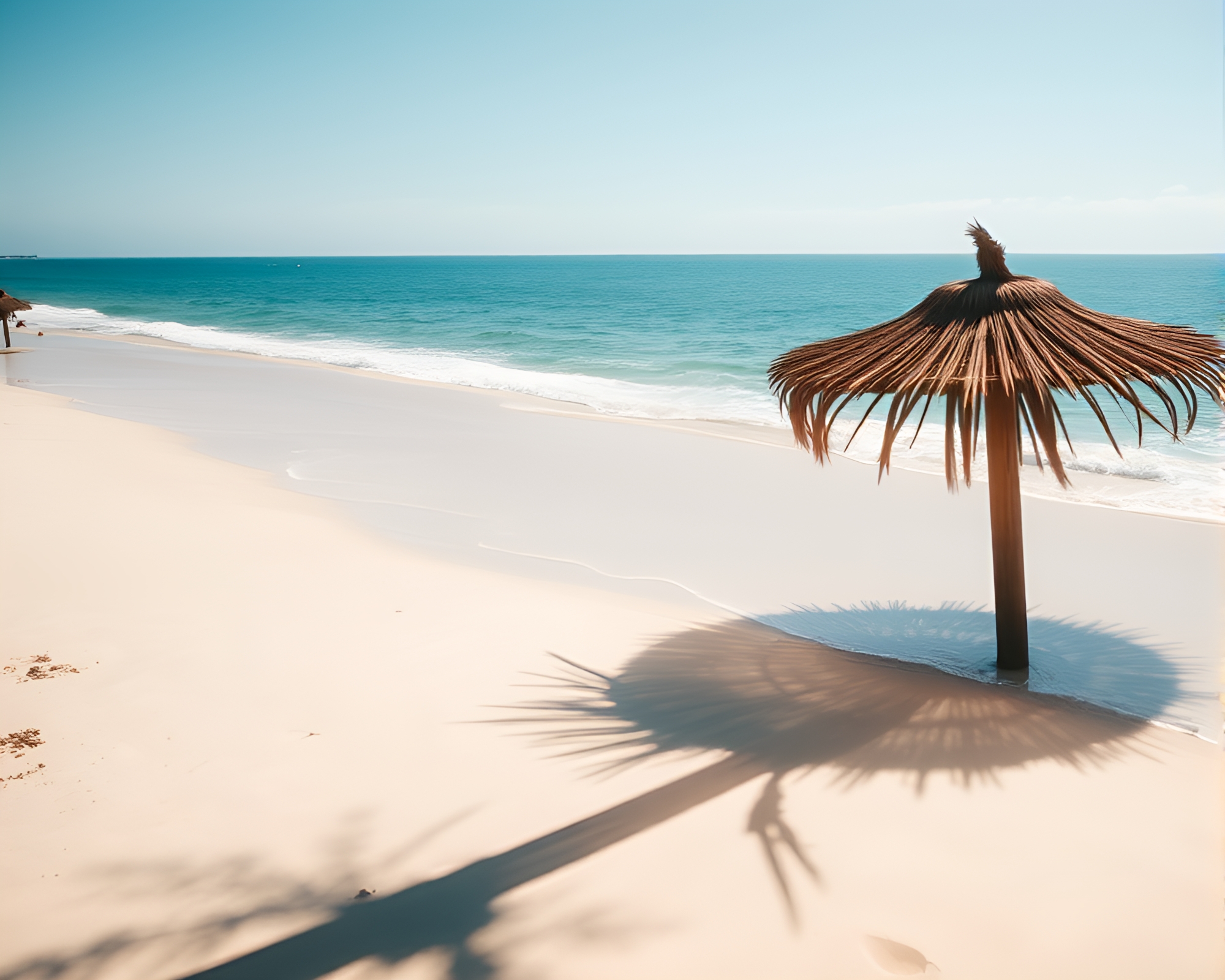 Summer Beach Double Exposure Concept Art – free AI stock image