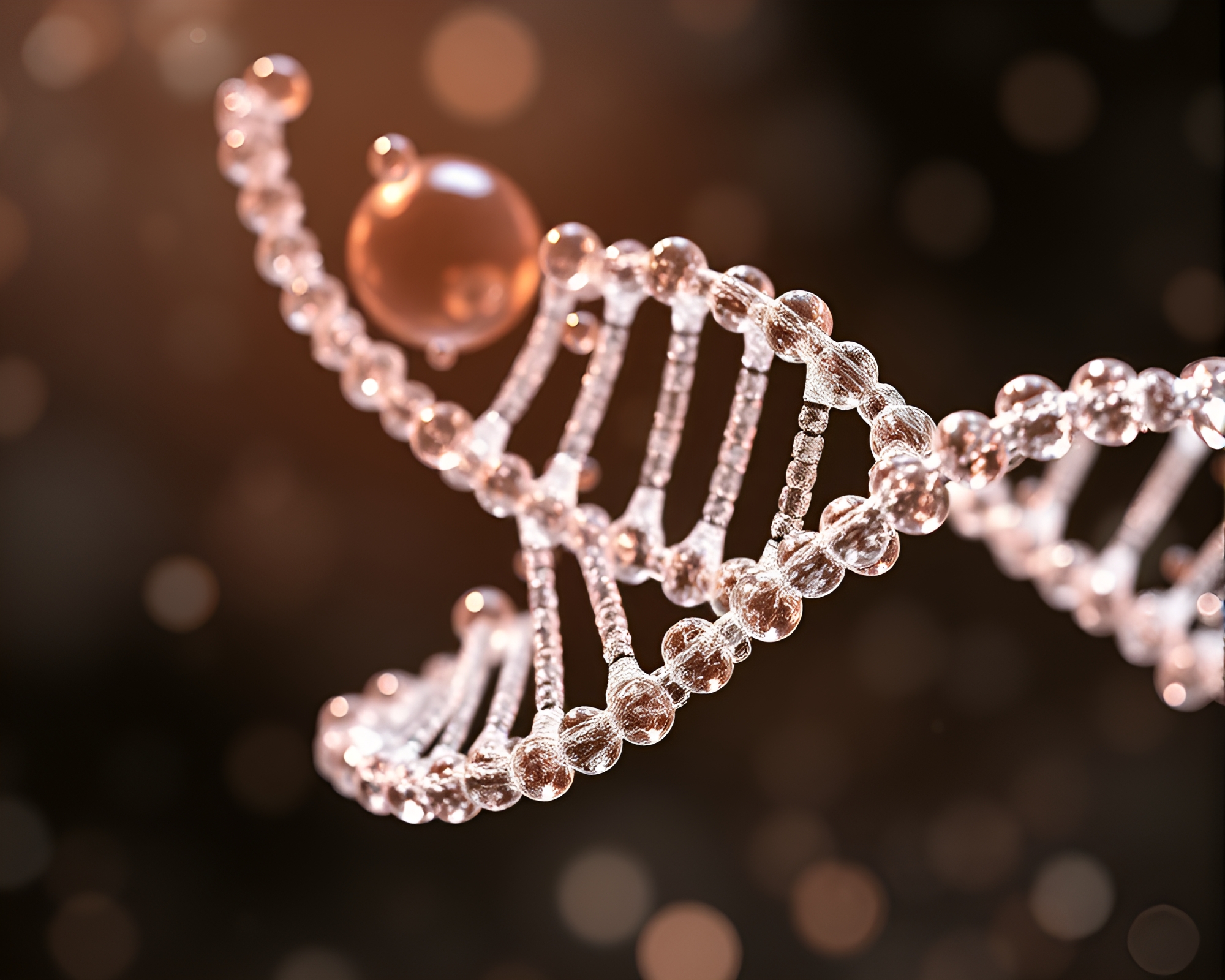 DNA Helix Bubble Clusters in Topaz Light – free AI stock image