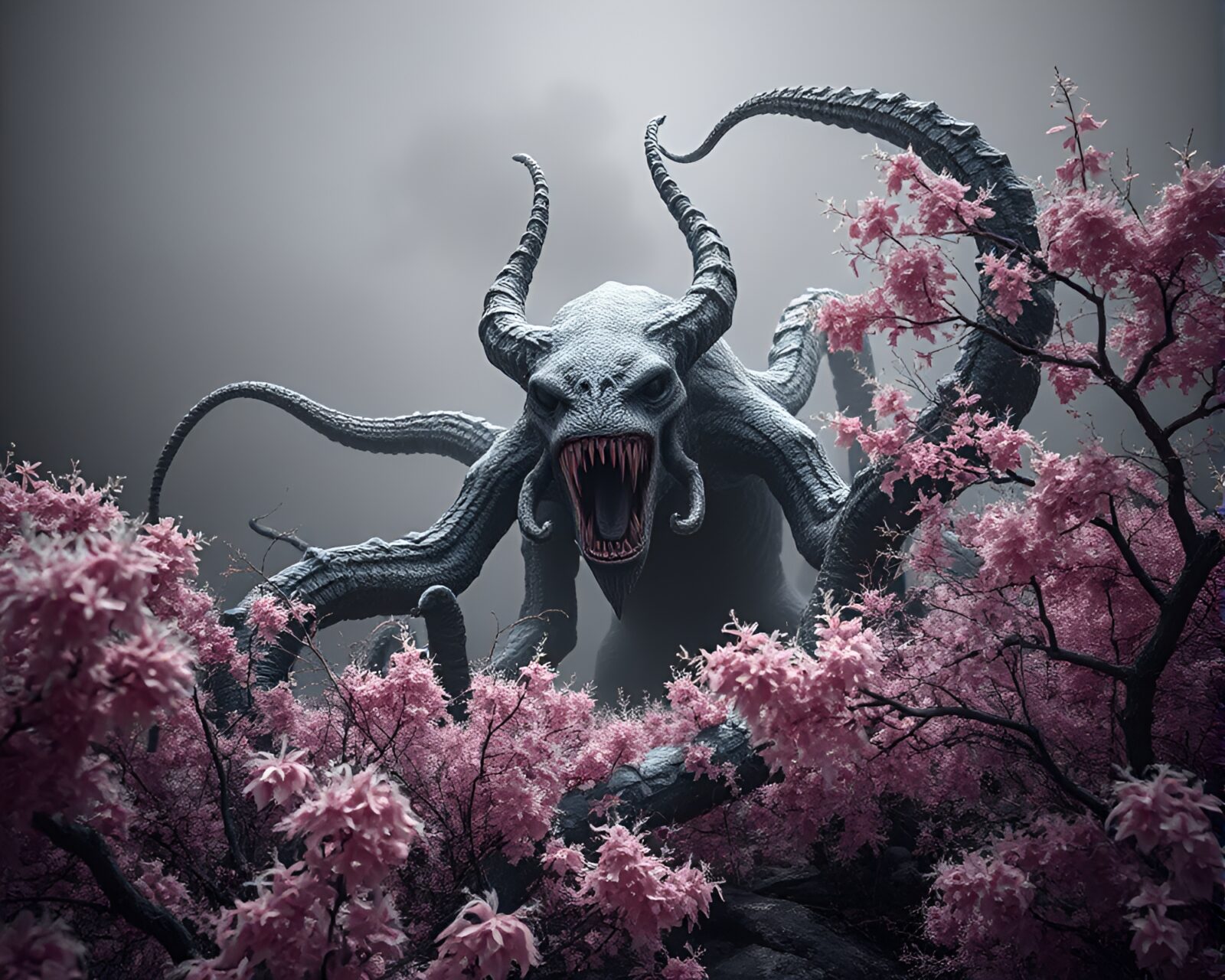 Eerie infrared image of giant Kraken rising from ocean depths