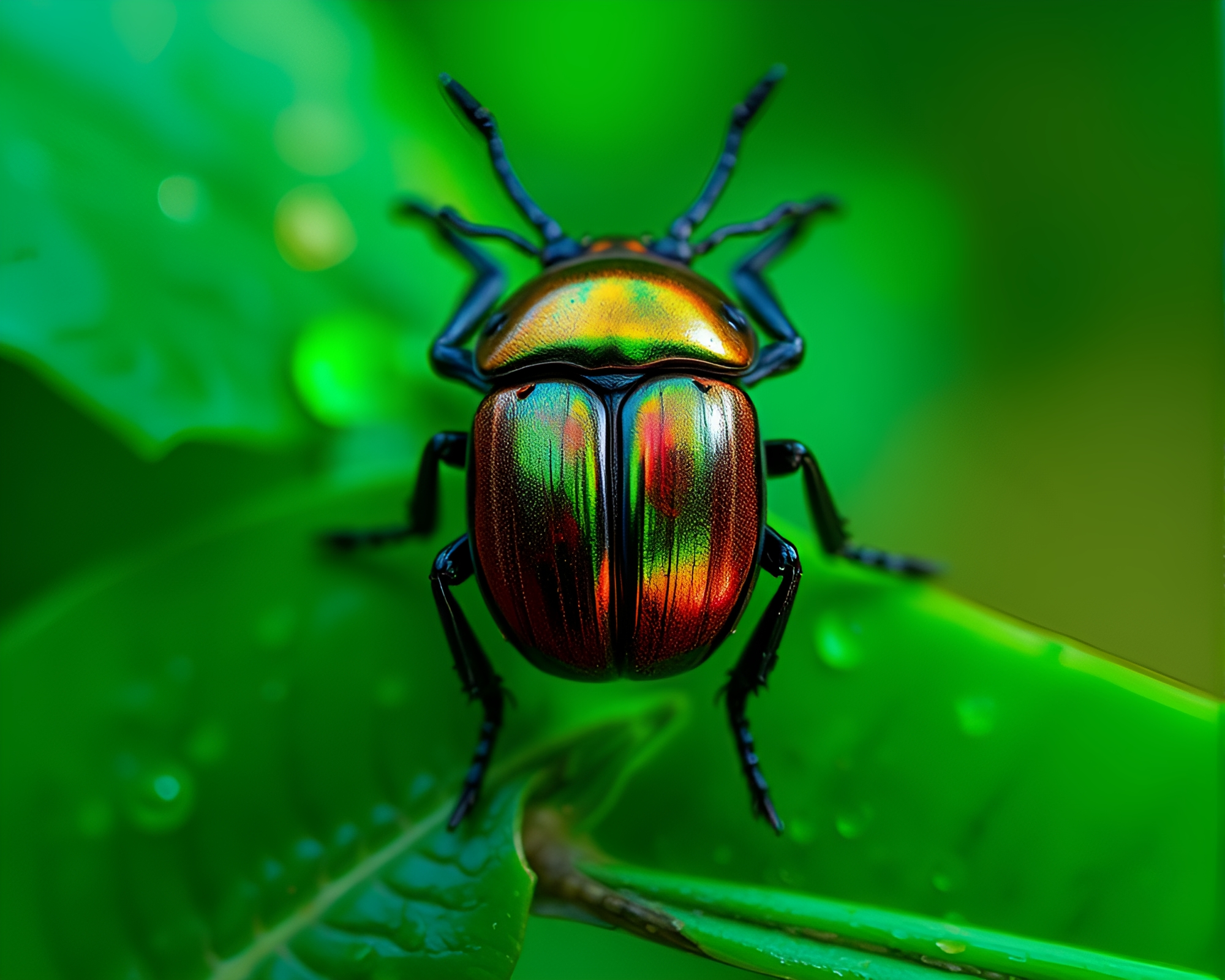 Beetle In Soap Film Iridescence Comic Book Art – free AI stock image