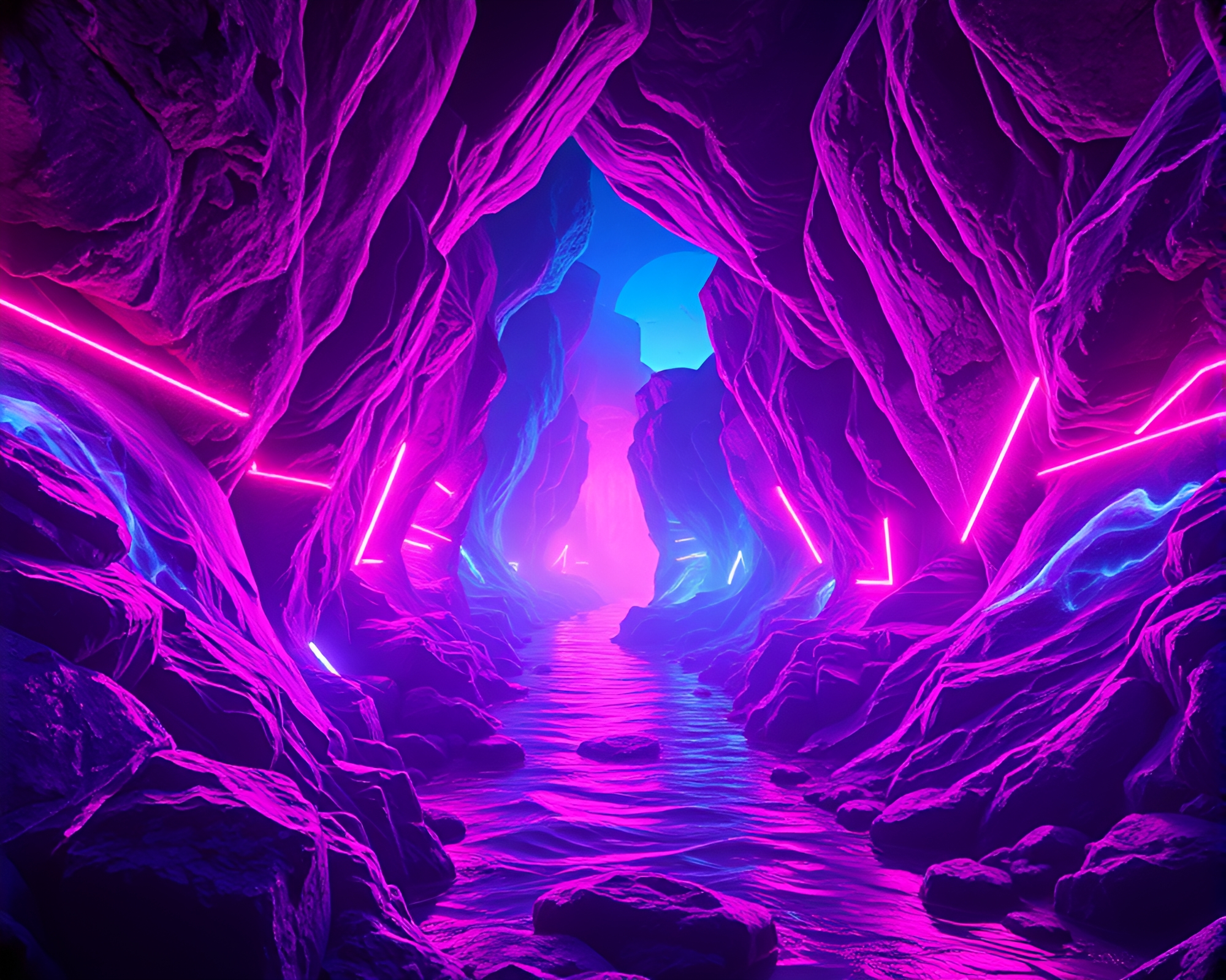 80s VHS Cavern with Aurora Hues – free AI stock image