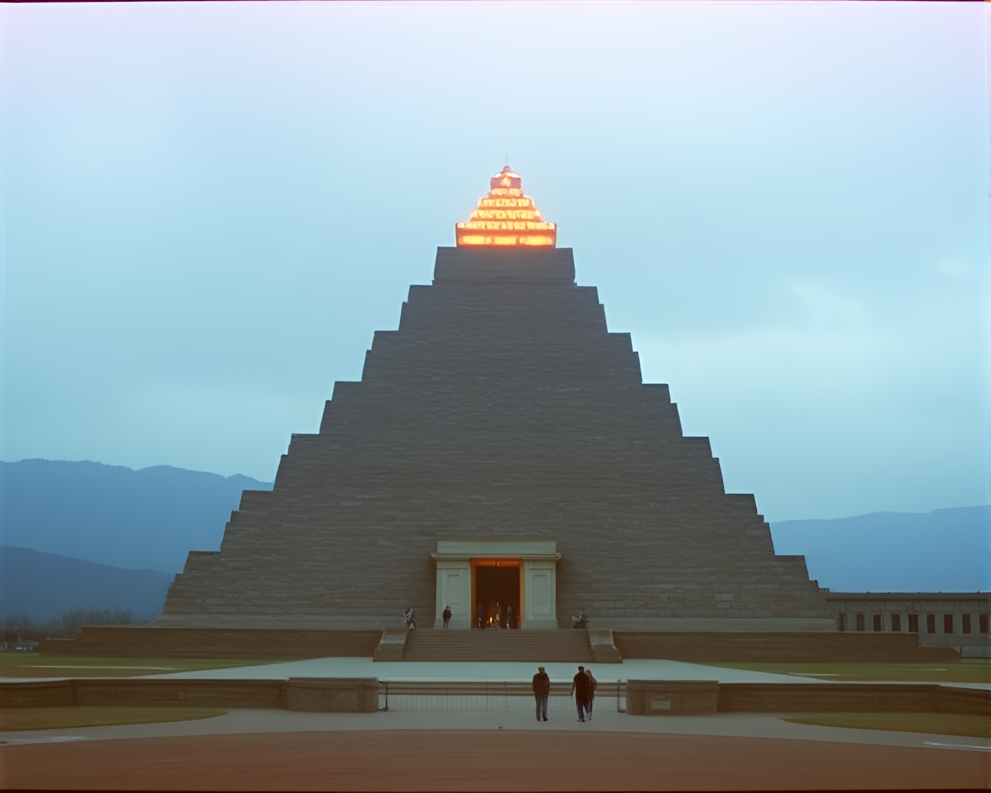 Exploring Grainy Pyramid Divisionism Composition – free AI stock image
