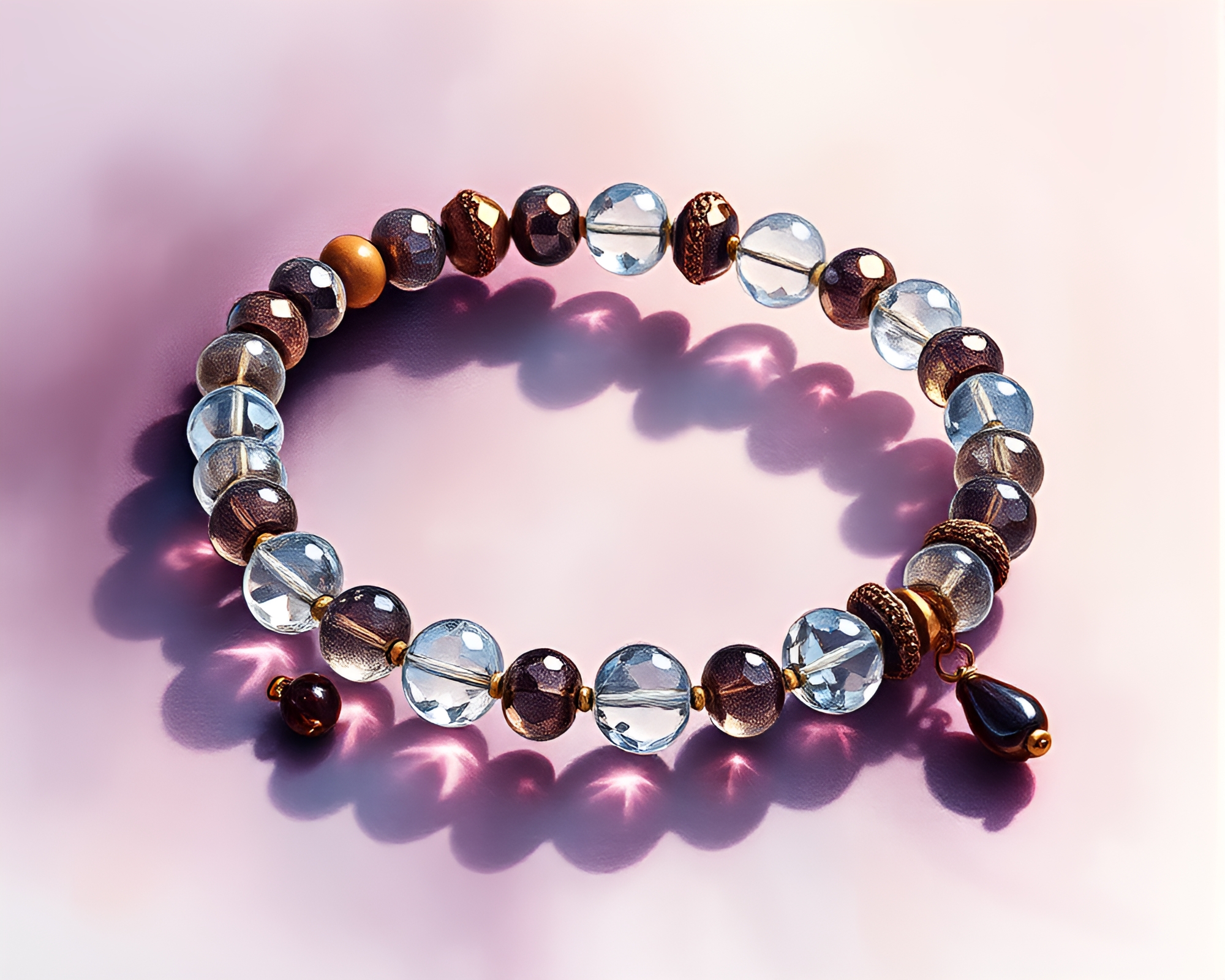 Surreal Water Droplets on Bracelet in Smoky Acrylic Painting – free AI stock image