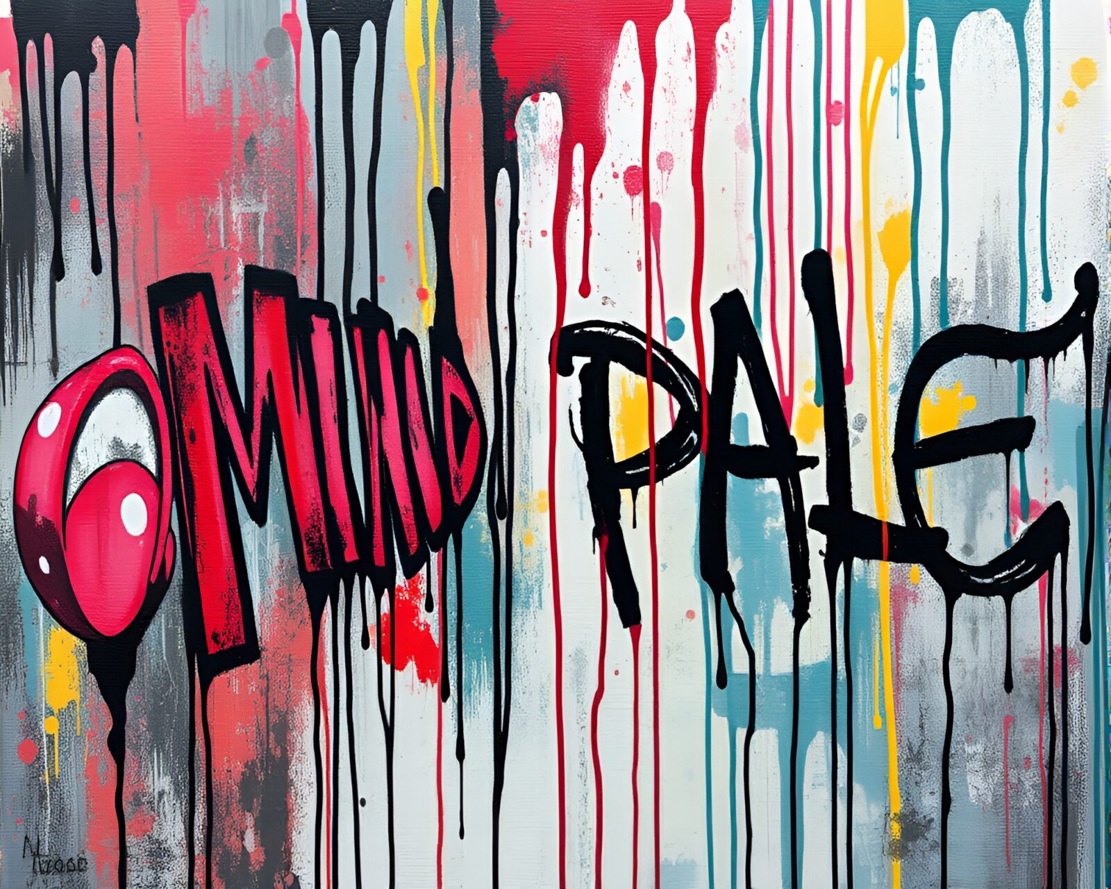 Grainy texture acid wash graffiti art in mind palace