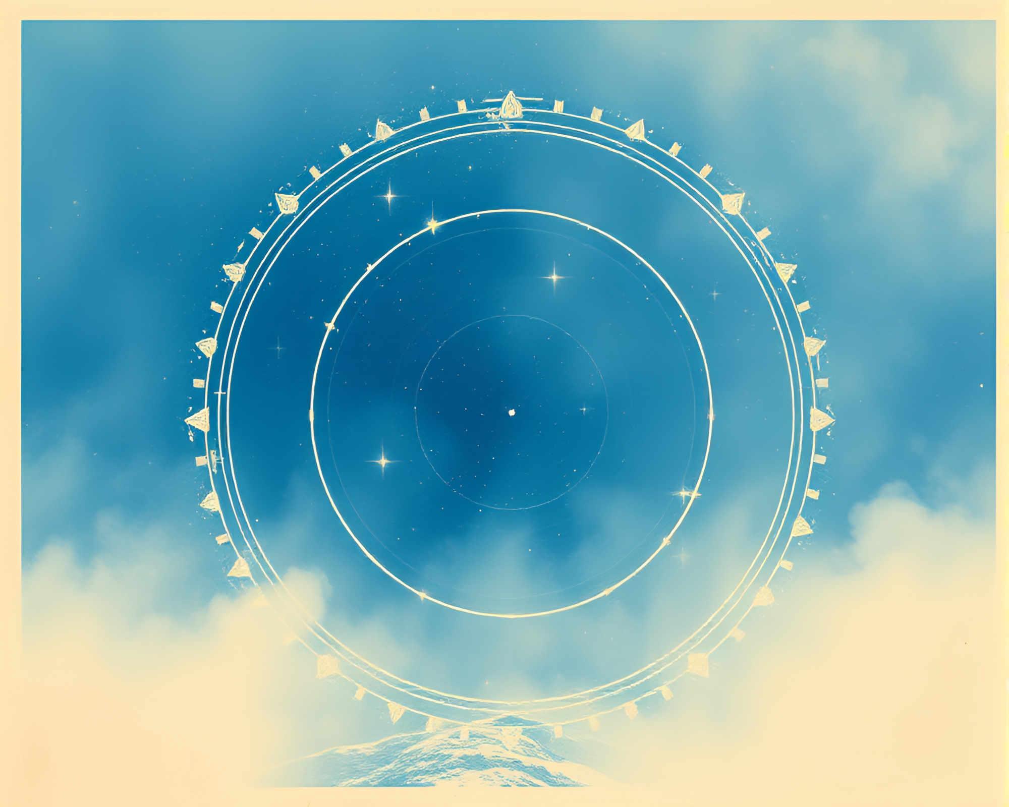 Multiversal Portal Blueprint in Ocean-Blue Lighting – free AI stock image