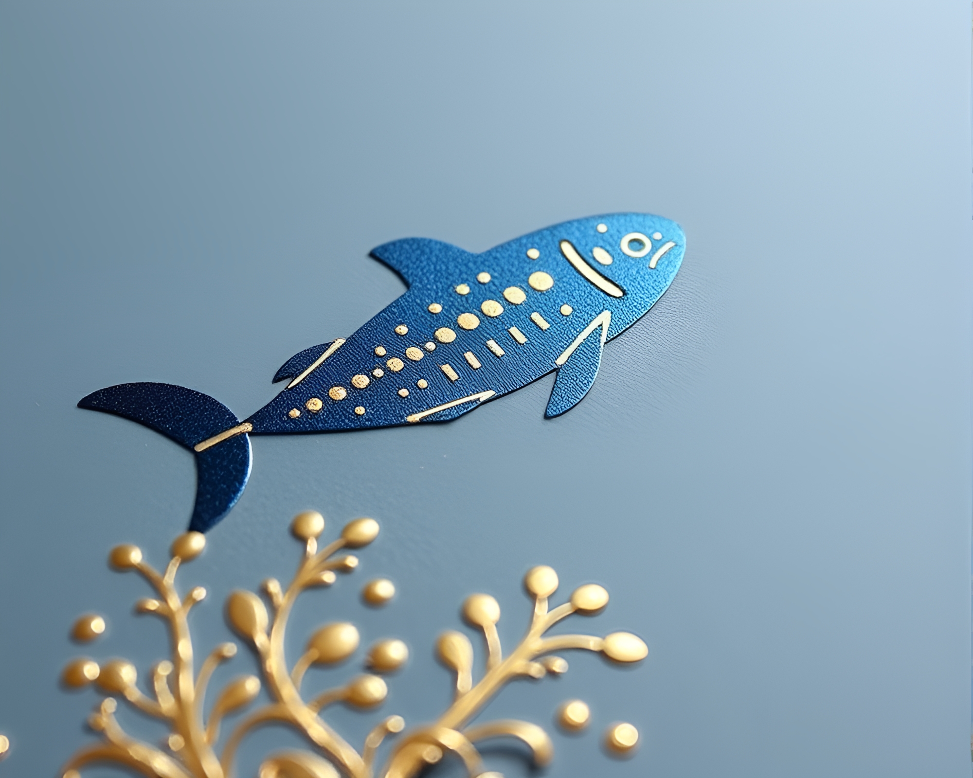 Submarine Écorché Study with Foil Stamping Art – free AI stock image
