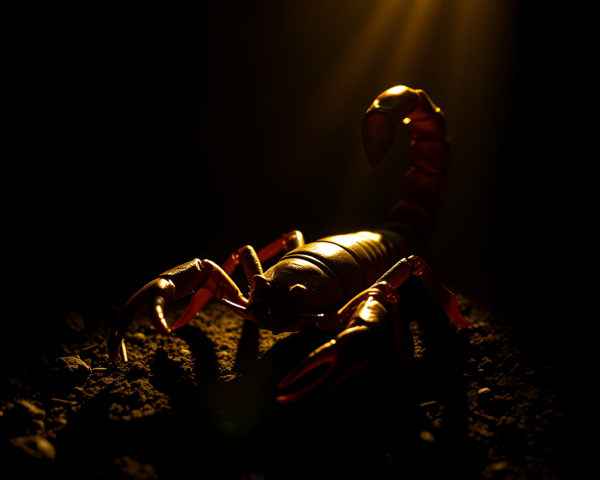 Scorpion Queen in Sunbeam Hatching Toon Illustration – free AI stock image