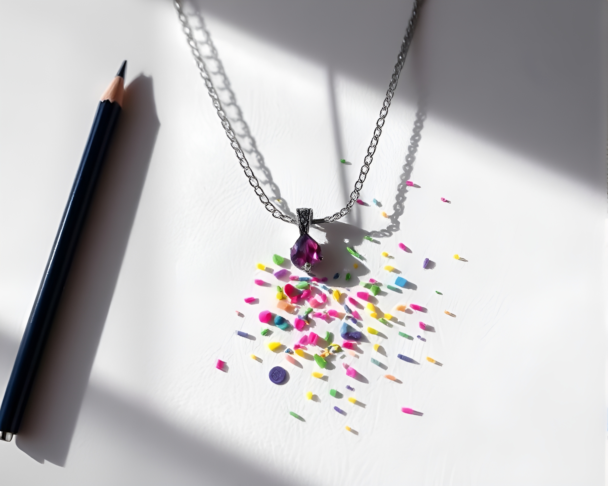 Abstract Shadow Play with Vibrant Confetti Burst – free AI stock image