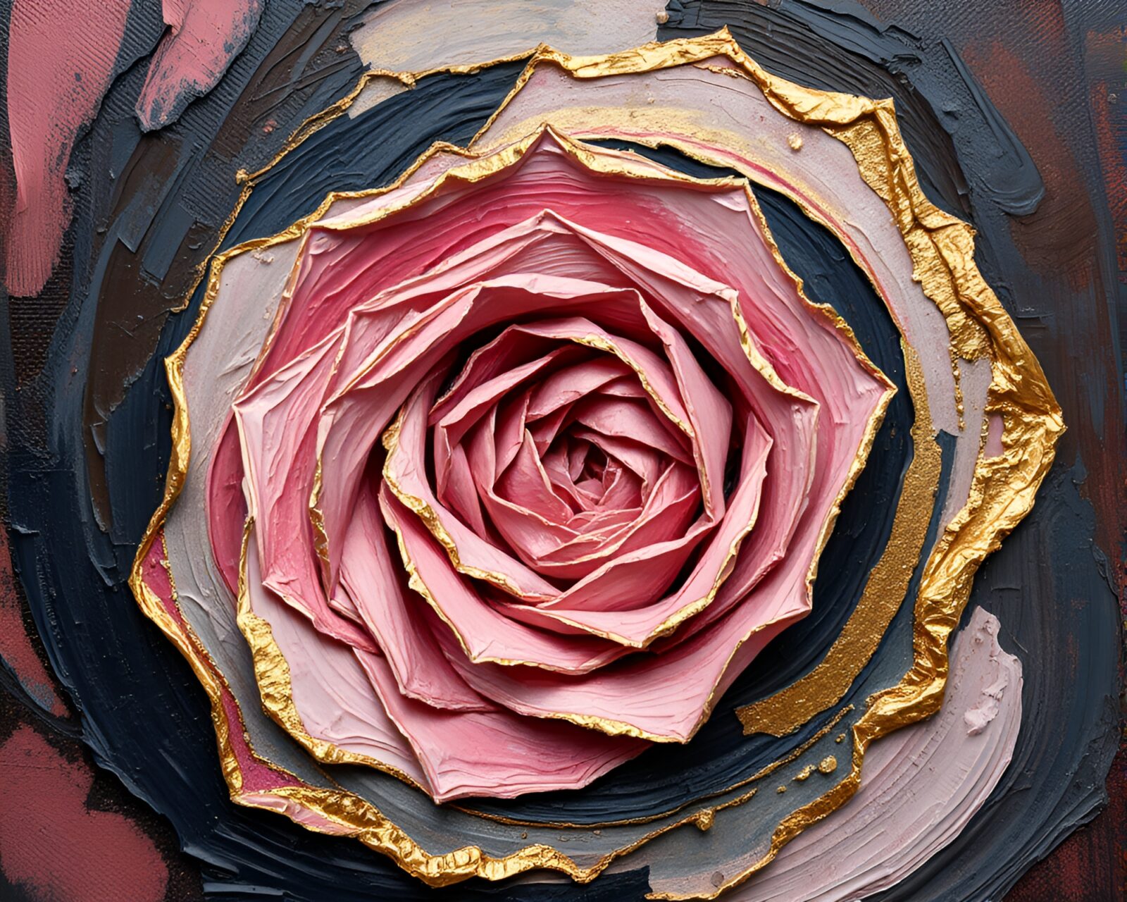 Fantasy dwarf standing in mystical rose gold spiral world