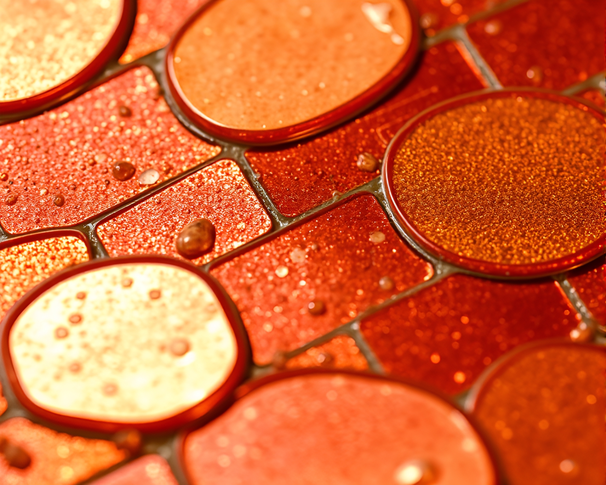 Close-up Apple Cider Mosaic: Metallic Sheen Delight – free AI stock image