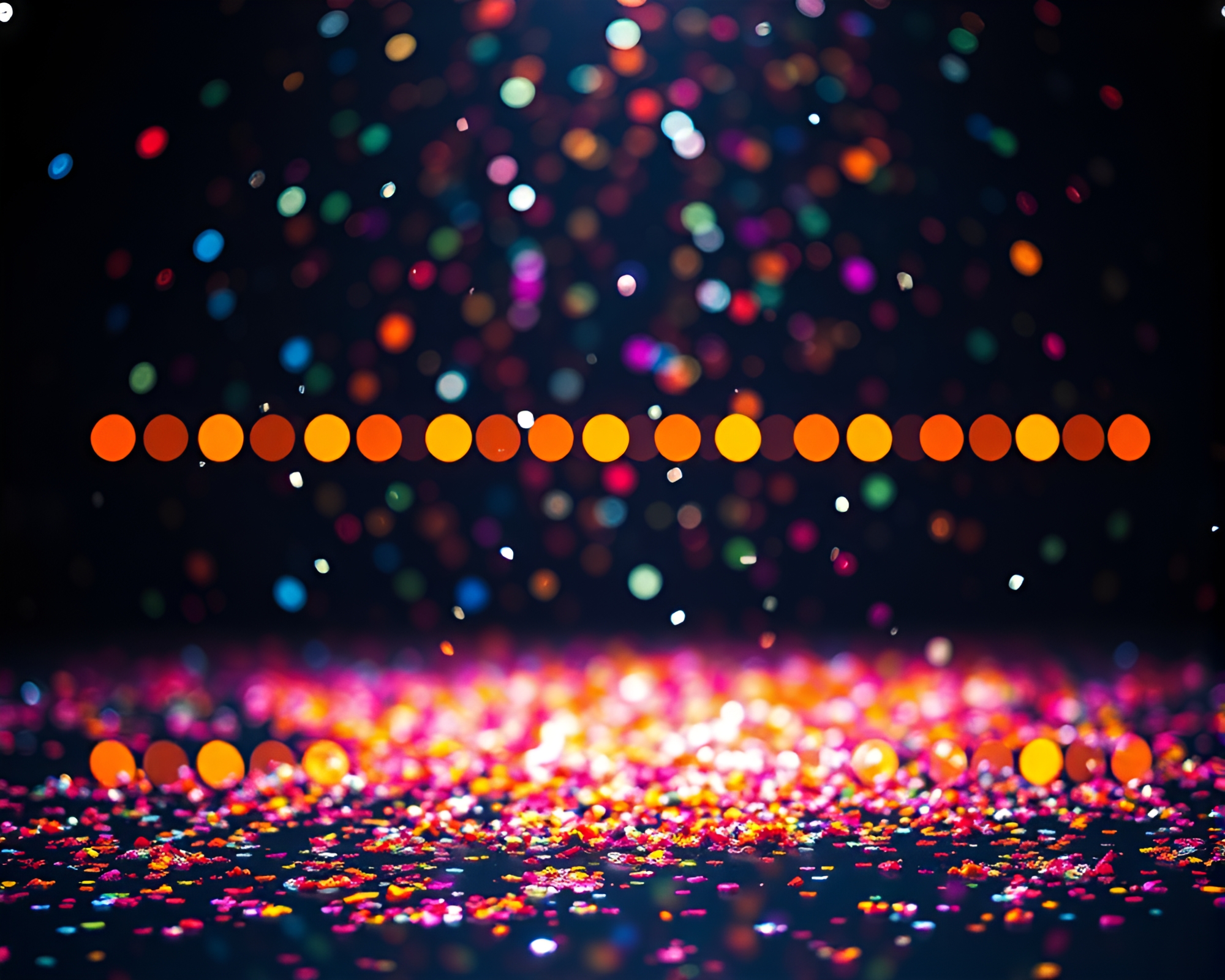 Neon Trumpet Reflection amidst Colorful Confetti Explosion – free AI stock image