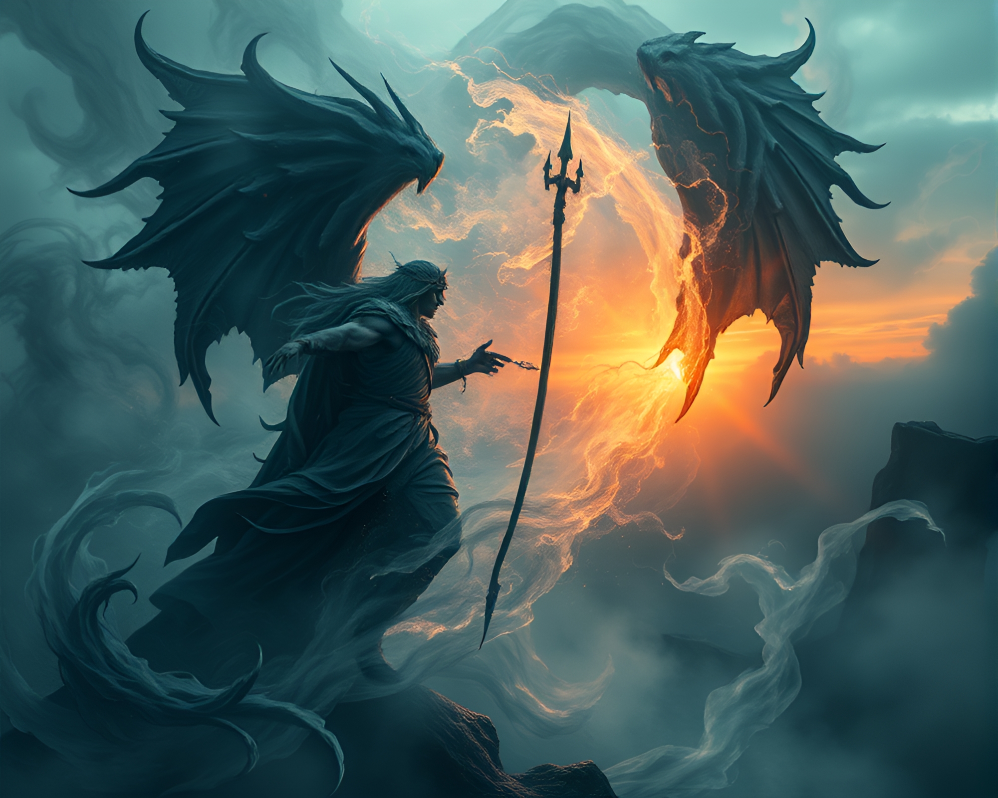 Twilight Satyr Dance in Vortex of Shadows – free AI stock image
