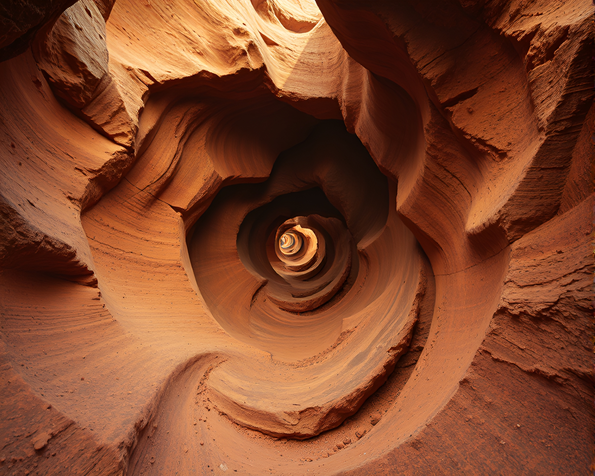 Spiral Basilisk in Rust-Toned Canyon – free AI stock image