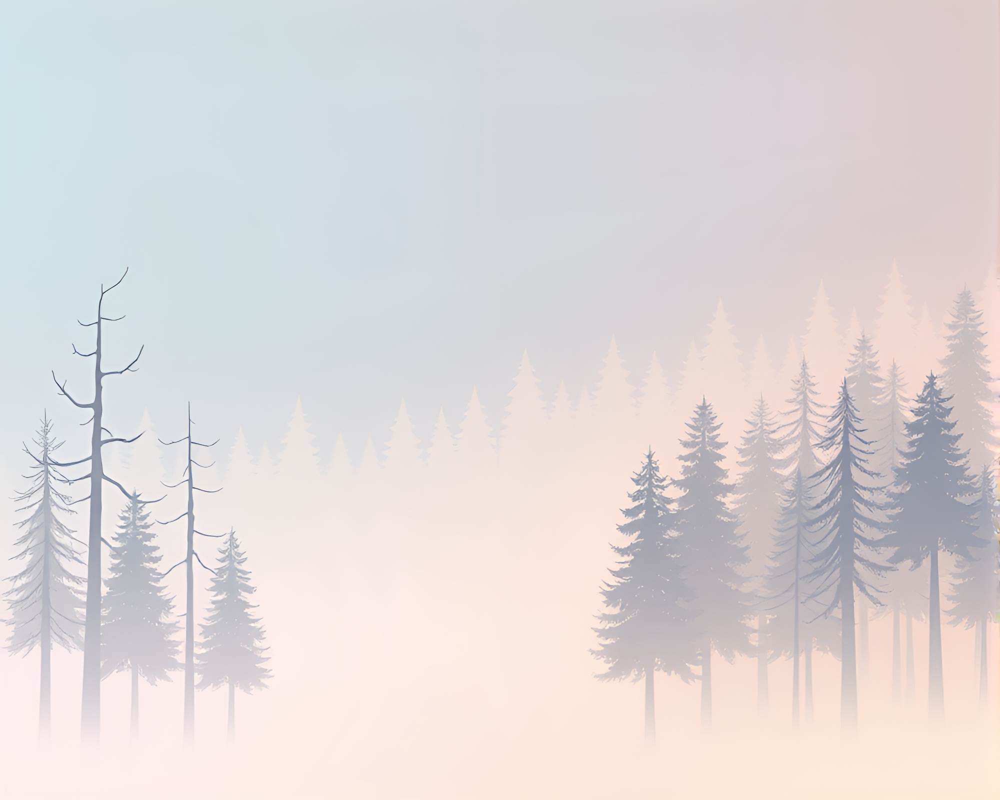 Enchanting Negative Space Forest in Pastel Gradient Light – free AI stock image