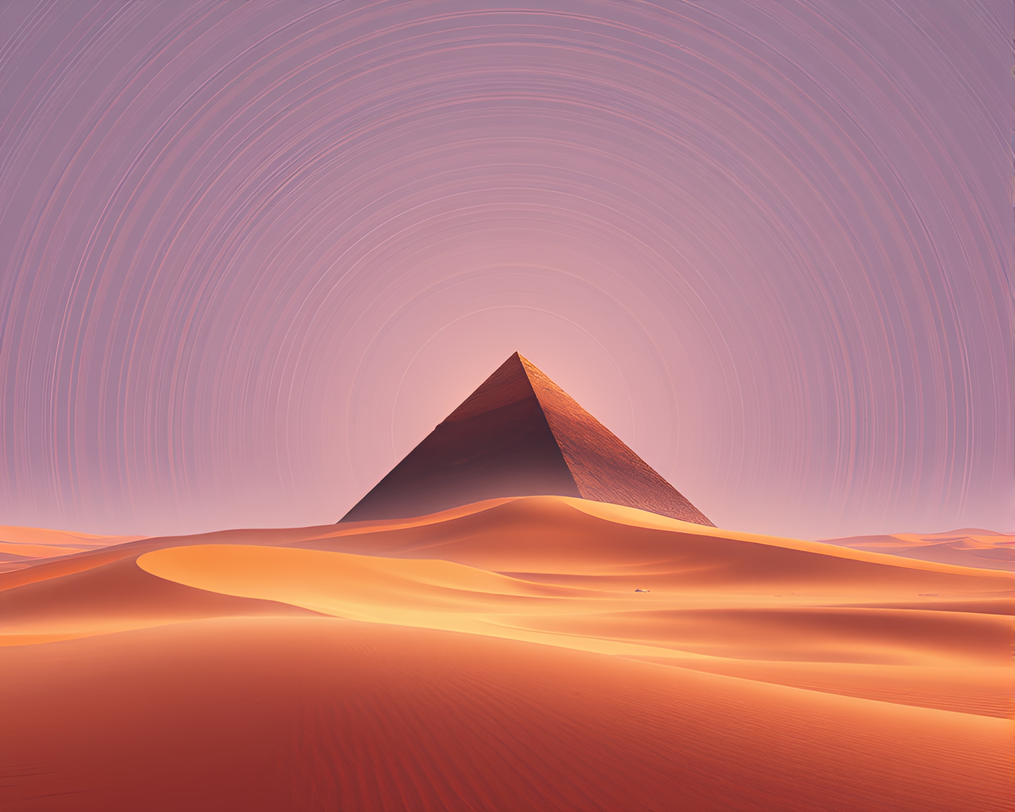 Pyramid of Sand Circles Digital Artwork – free AI stock image