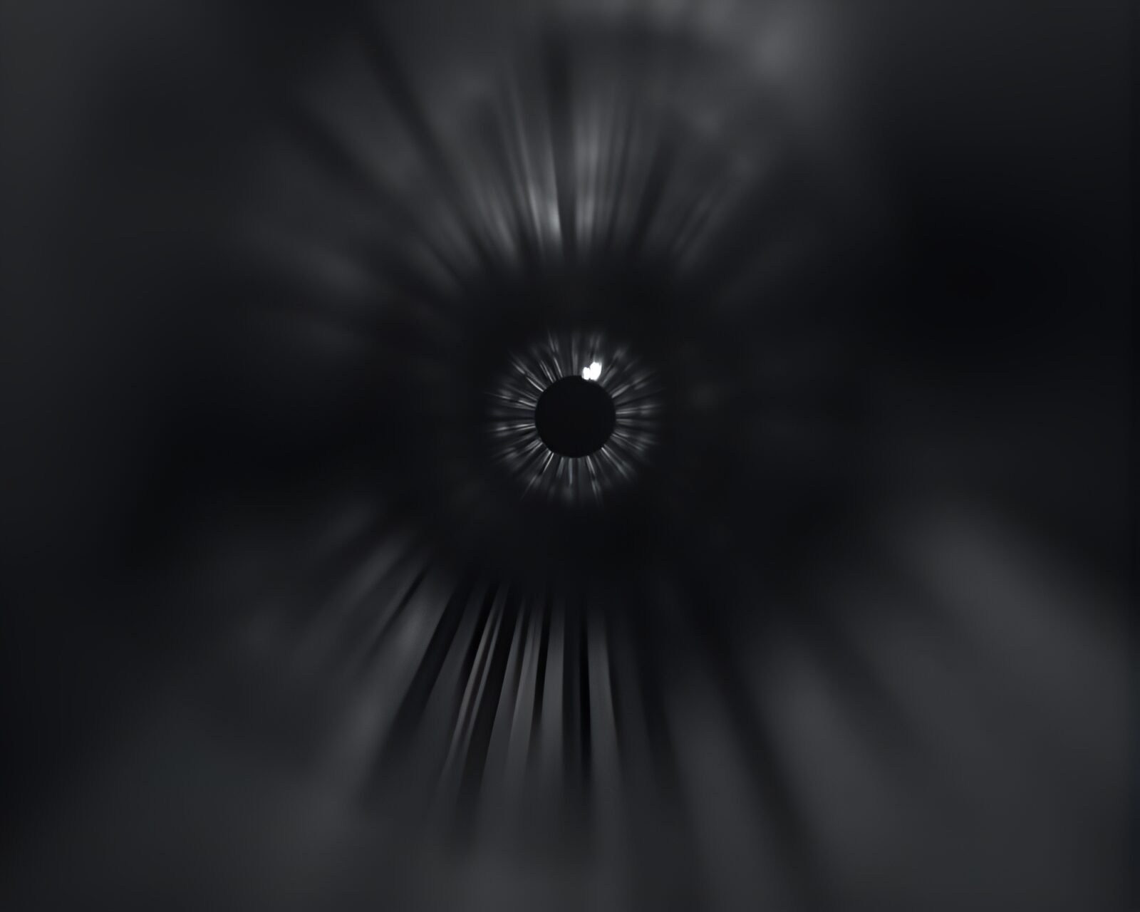 Shadow silhouette of a cybernetic eye in misty 3D
