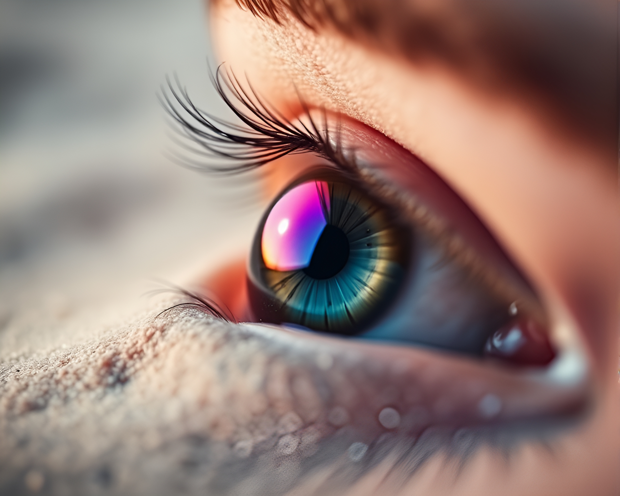 Prism Refraction Enhanced Smart Contact Lens in Monochrome Desert – free AI stock image