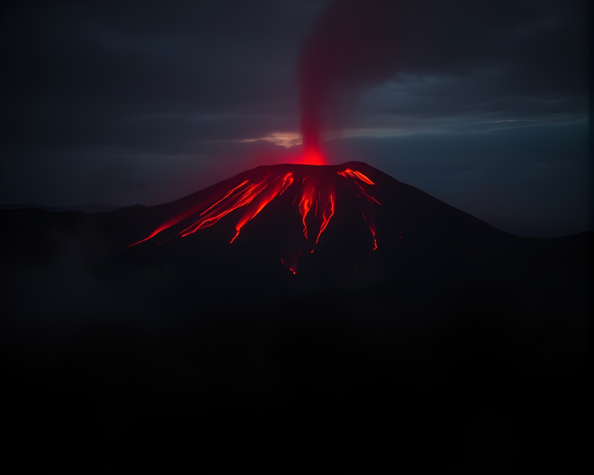 Enigmatic Dream: Fiery Foreground Illuminated – free AI stock image