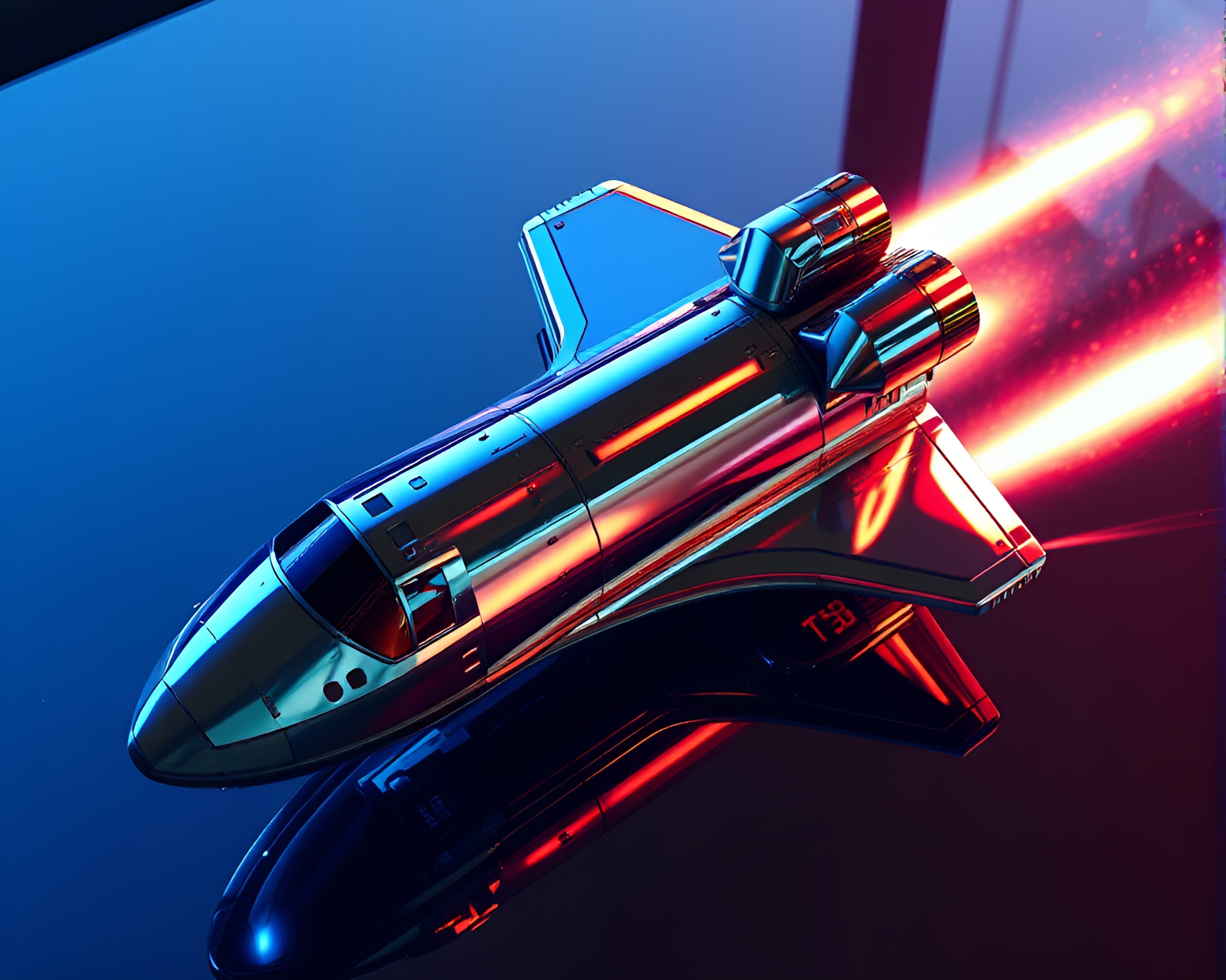Iridescent Space Shuttle Reflections – free AI stock image